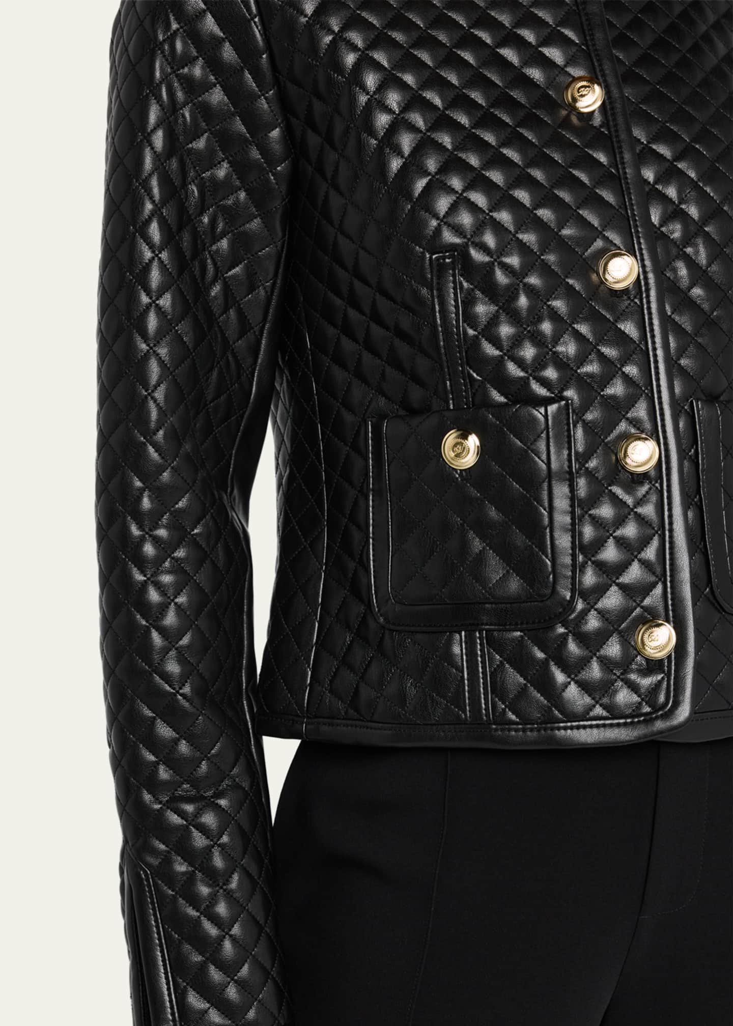 Cinq a Sept Brooke Quilted Vegan Leather Jacket Image 5 of 5
