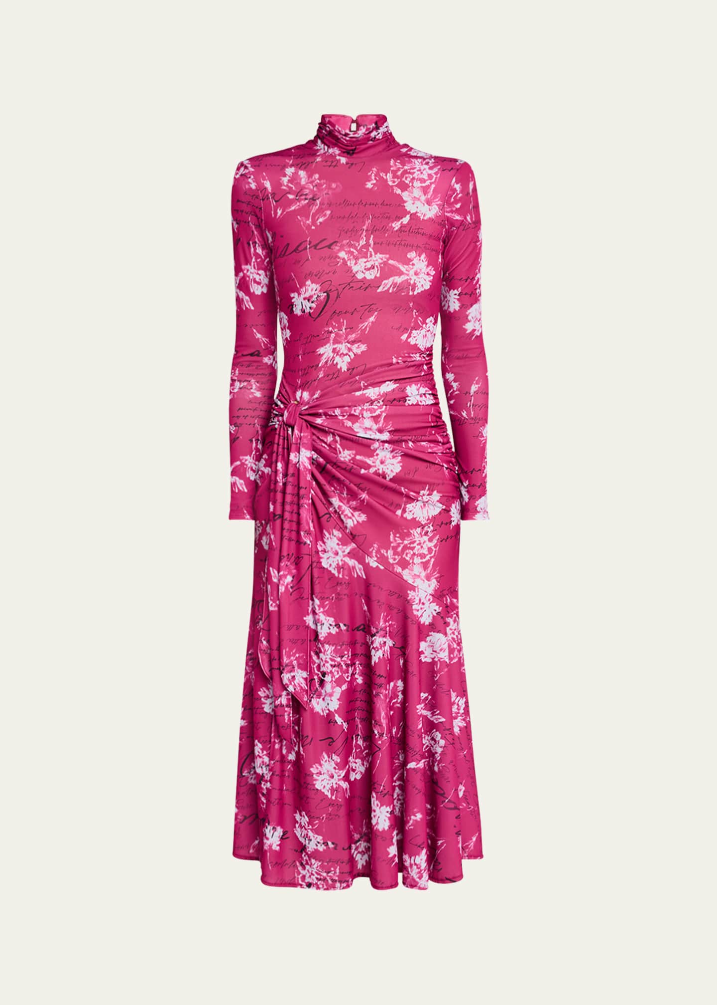 Cinq a Sept Johnson Warm Carnation Tie-Waist Midi Dress Image 1 of 5