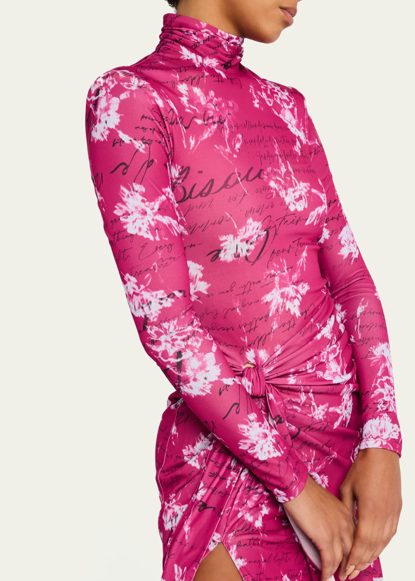 Cinq a Sept Johnson Warm Carnation Tie-Waist Midi Dress Image 5 of 5