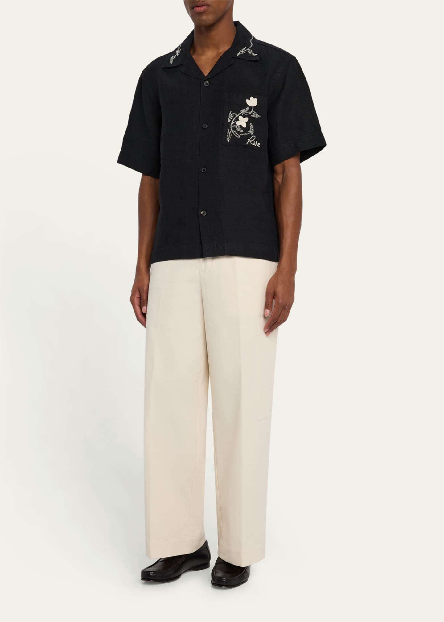 Rohe Men's Cotton Drawstring Cargo Trousers Image 2 of 5