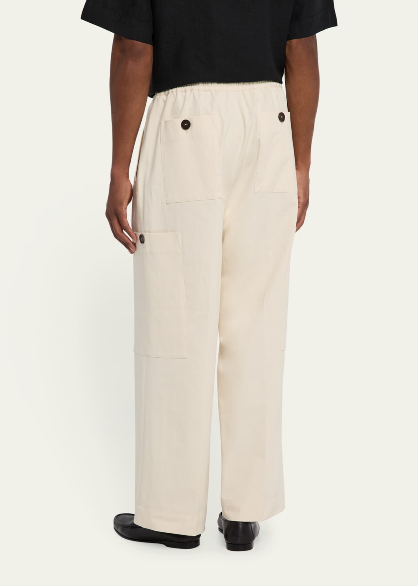 Rohe Men's Cotton Drawstring Cargo Trousers Image 3 of 5