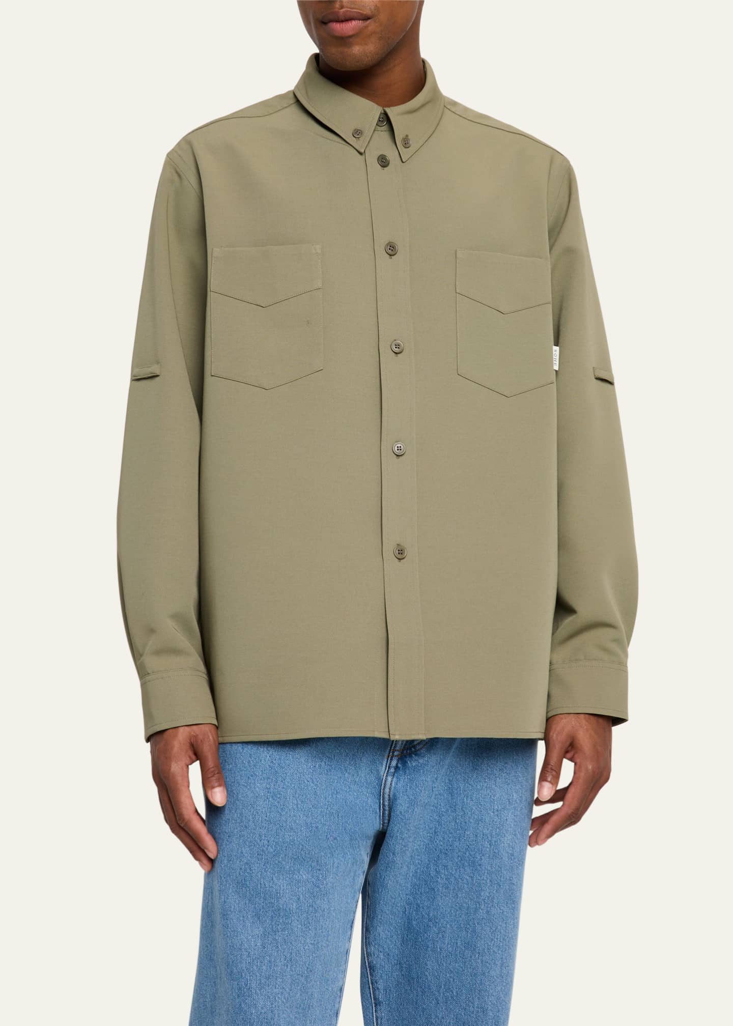 Men's Relaxed Utility Overshirt - Thumbnail 4