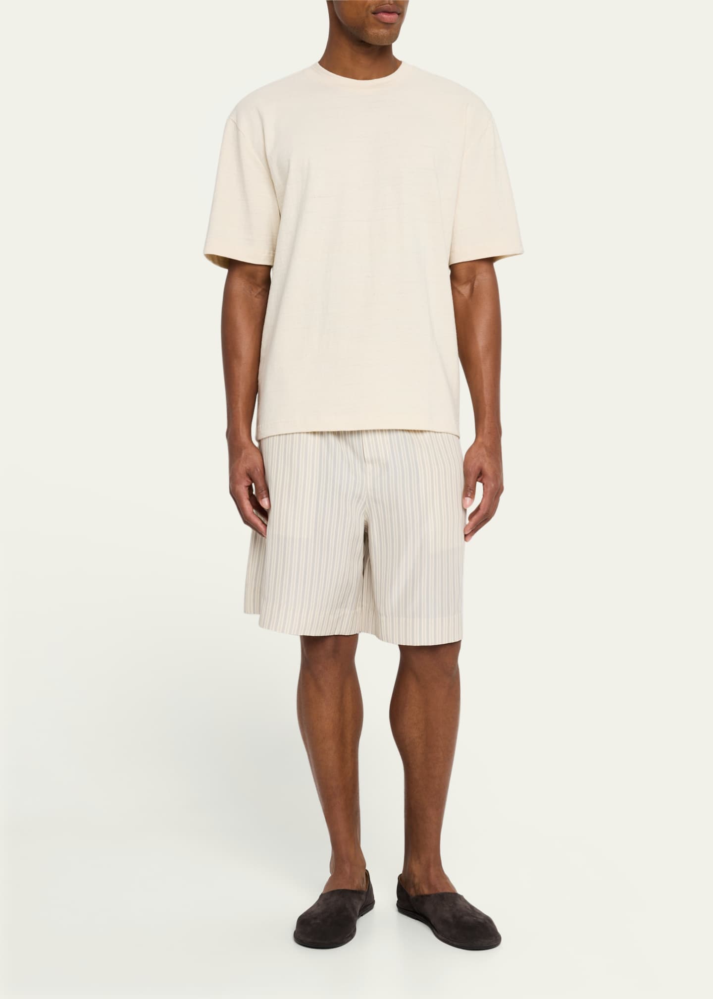 Rohe Men's Striped Loose-Fit Drawstring Shorts Image 2 of 5