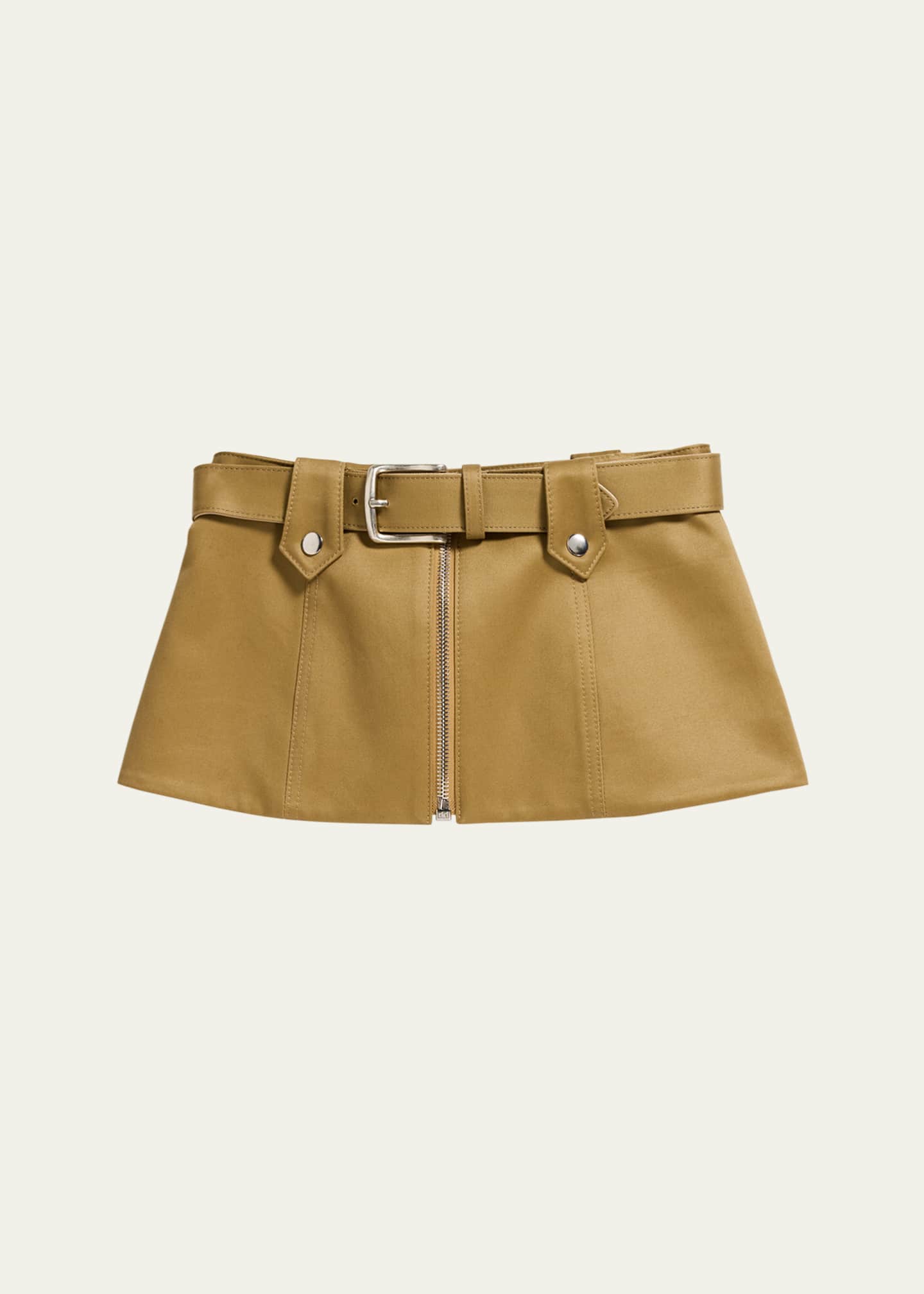 Adam Lippes Belted Cotton Twill Skirt Image 1 of 2