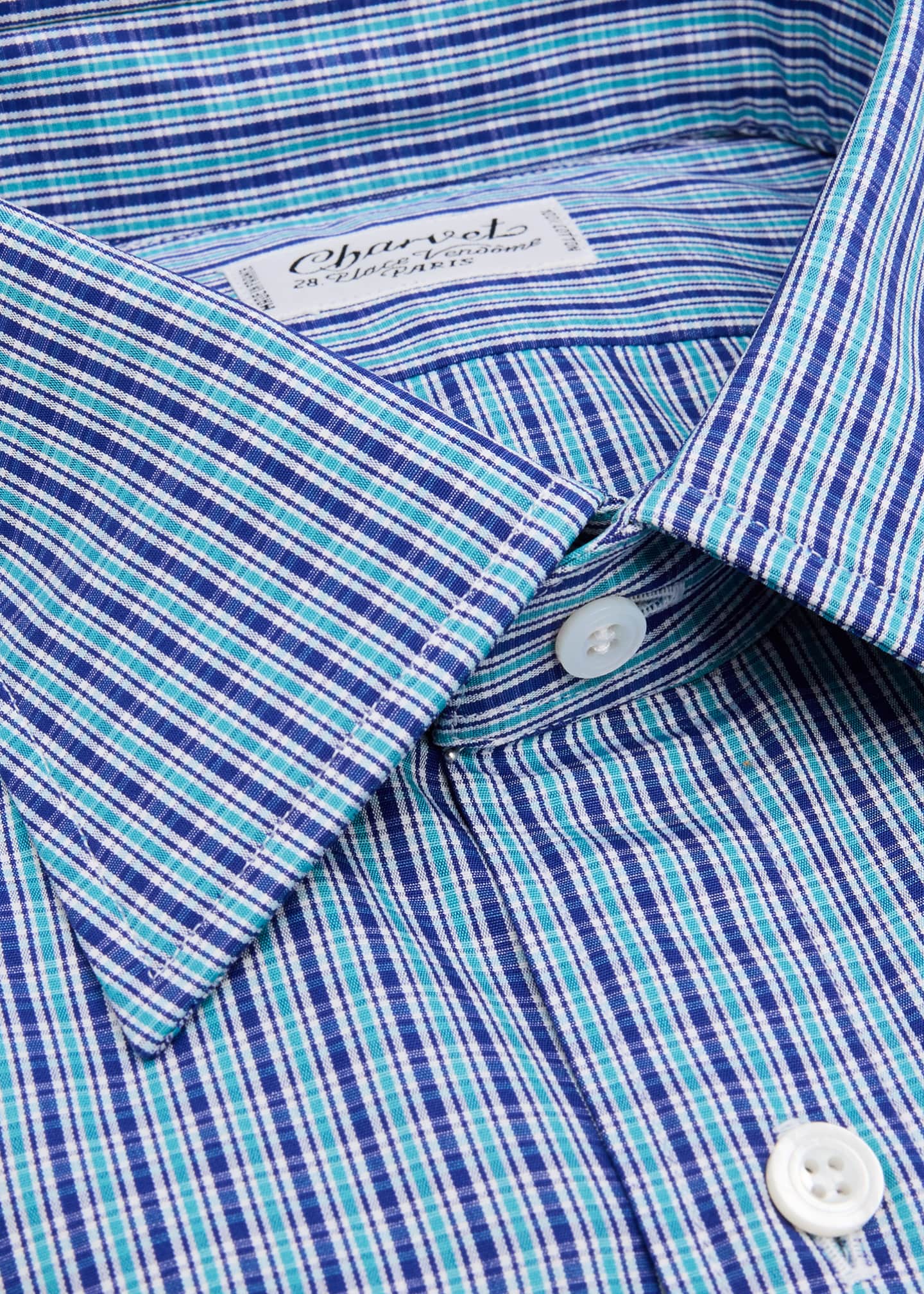 Charvet Men's Cotton Check Point-Collar Dress Shirt Image 2 of 2