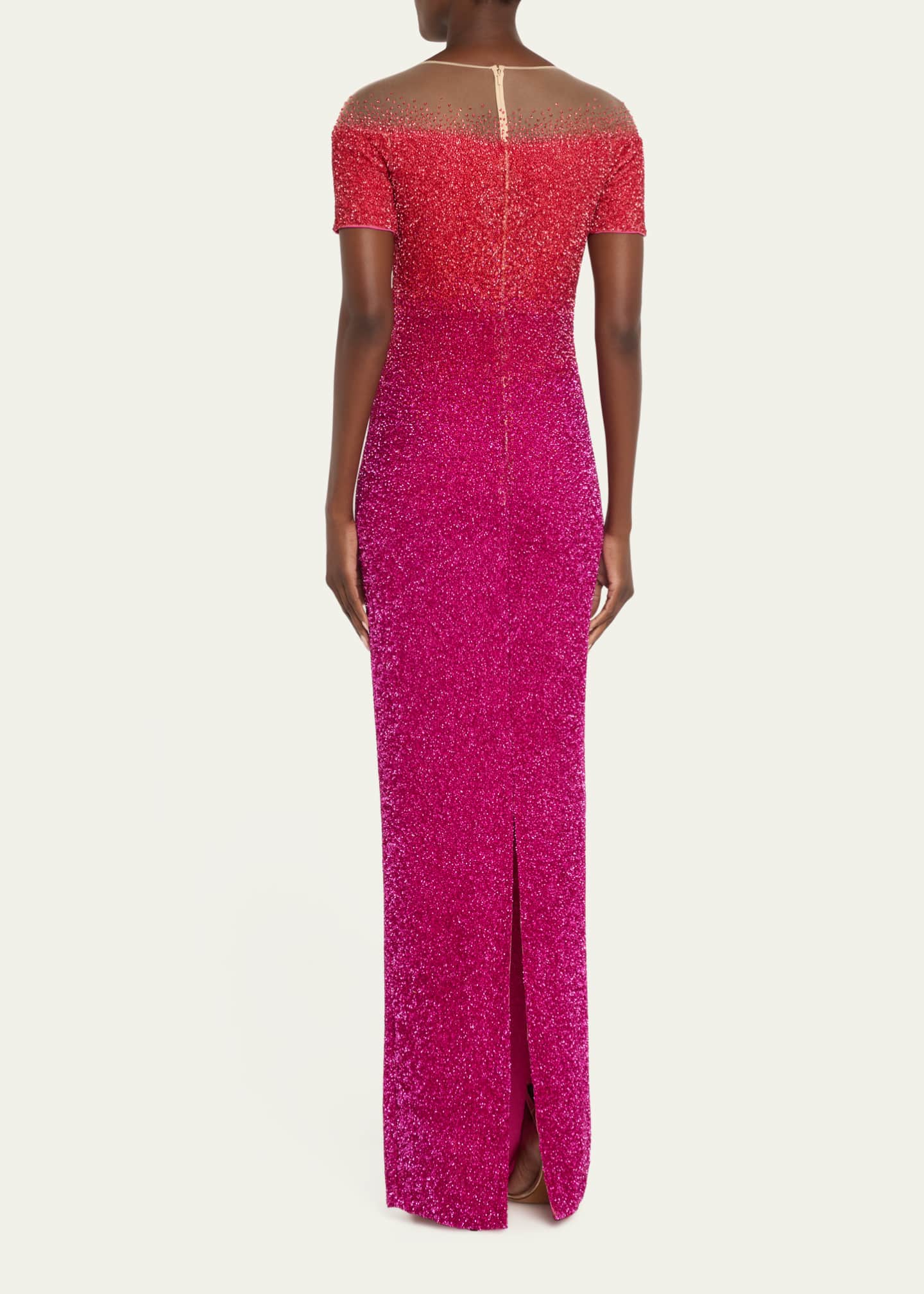 Pamella Roland Ombre Sequined Gown Image 3 of 5