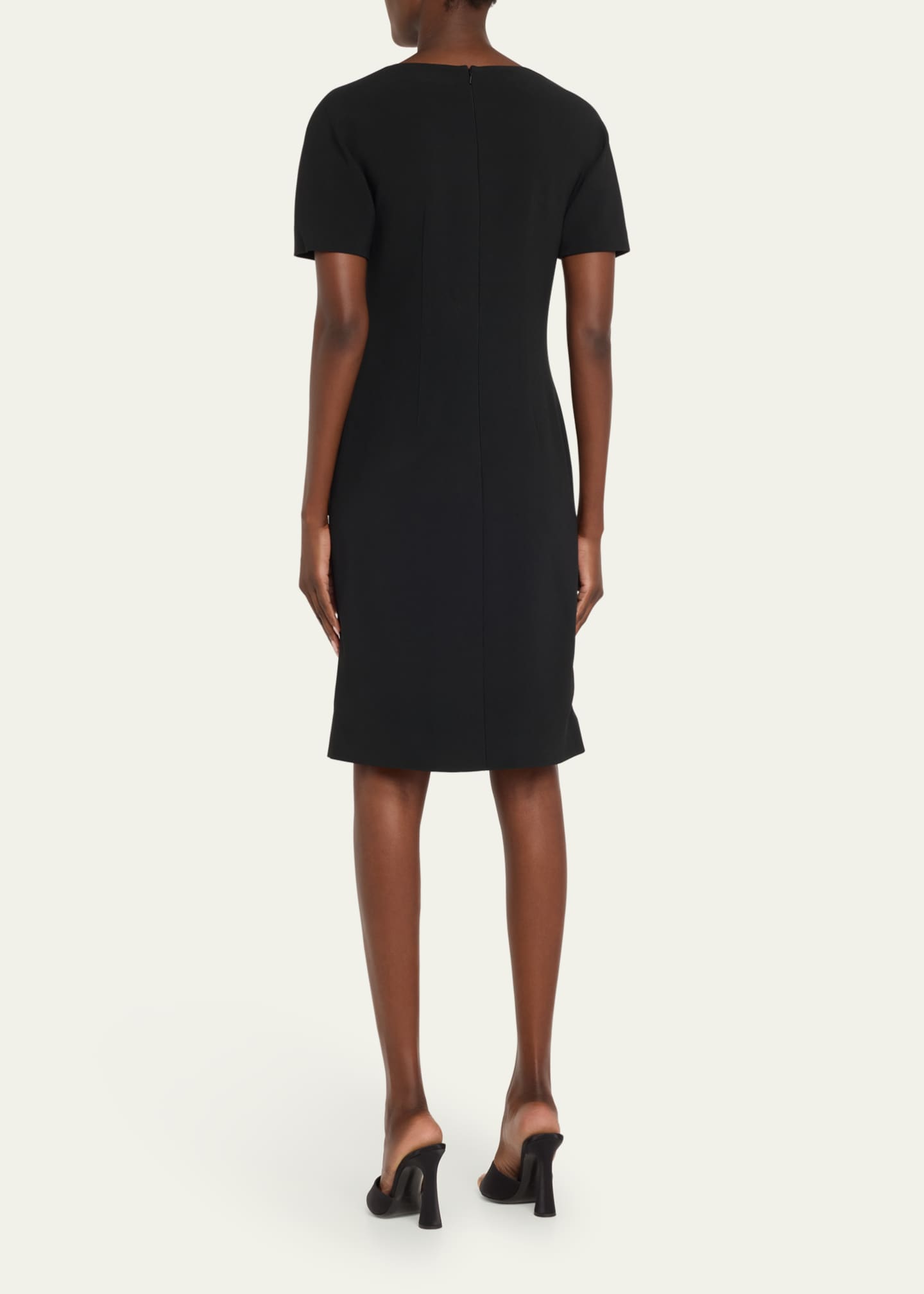 Pamella Roland Pearly Pocket Crepe Cocktail Dress Image 3 of 5
