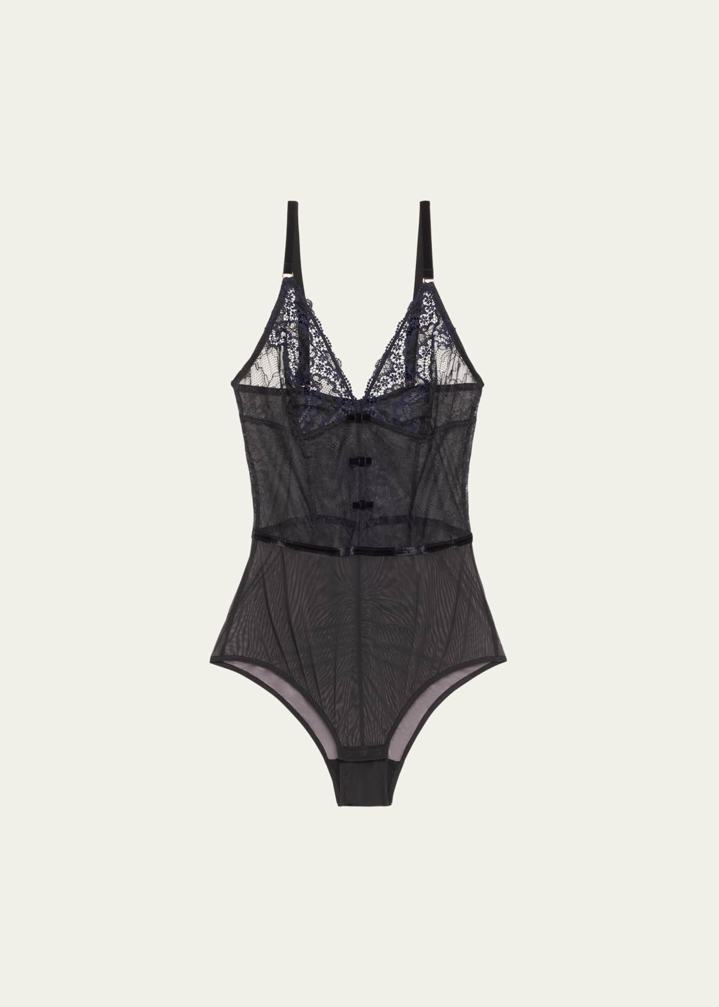 Simone Perele Scenario Embroidered Lace & Tulle Bodysuit Image 1 of 4