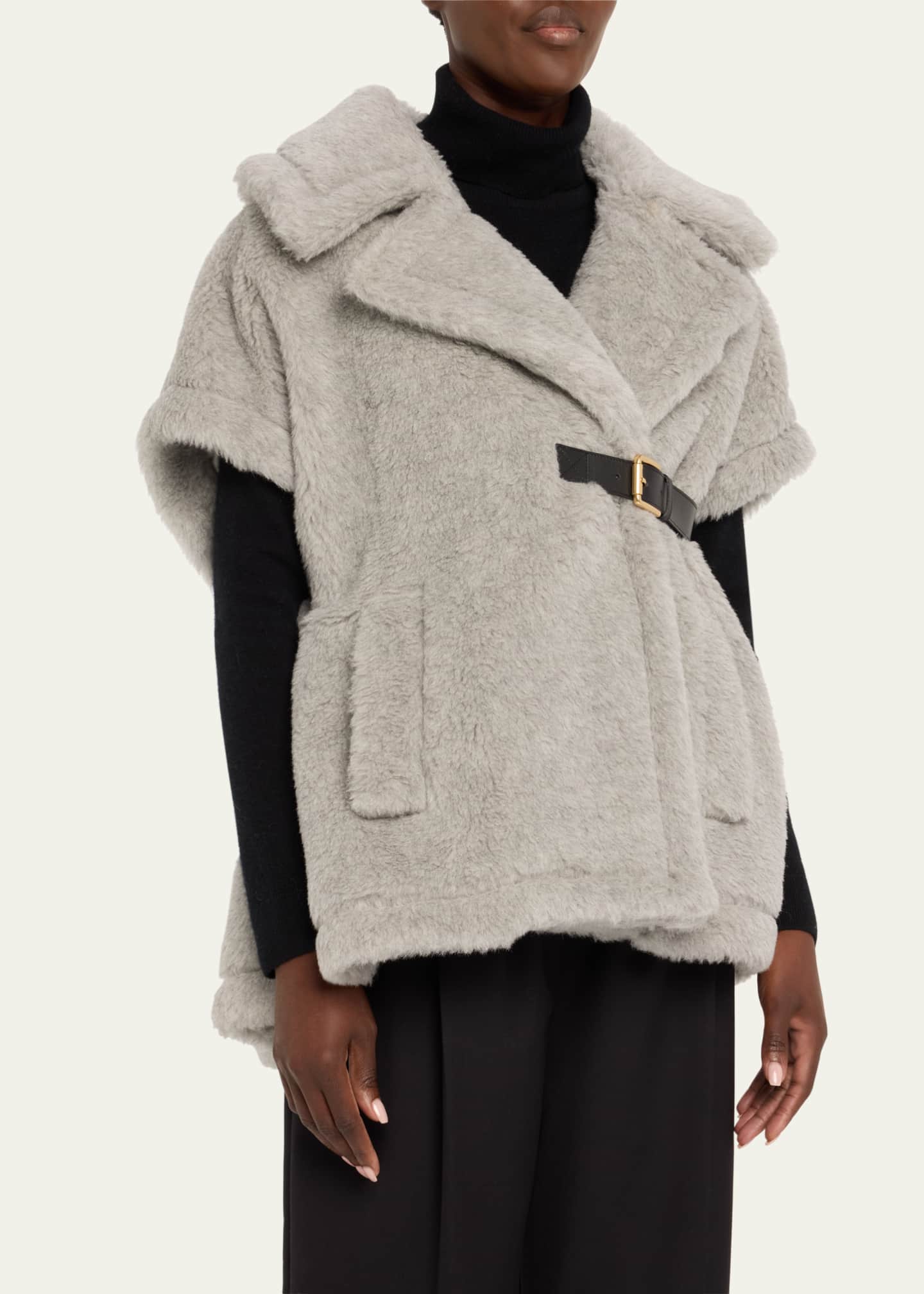 Max Mara Belted Alpaca Wool Vest Cape Image 4 of 5