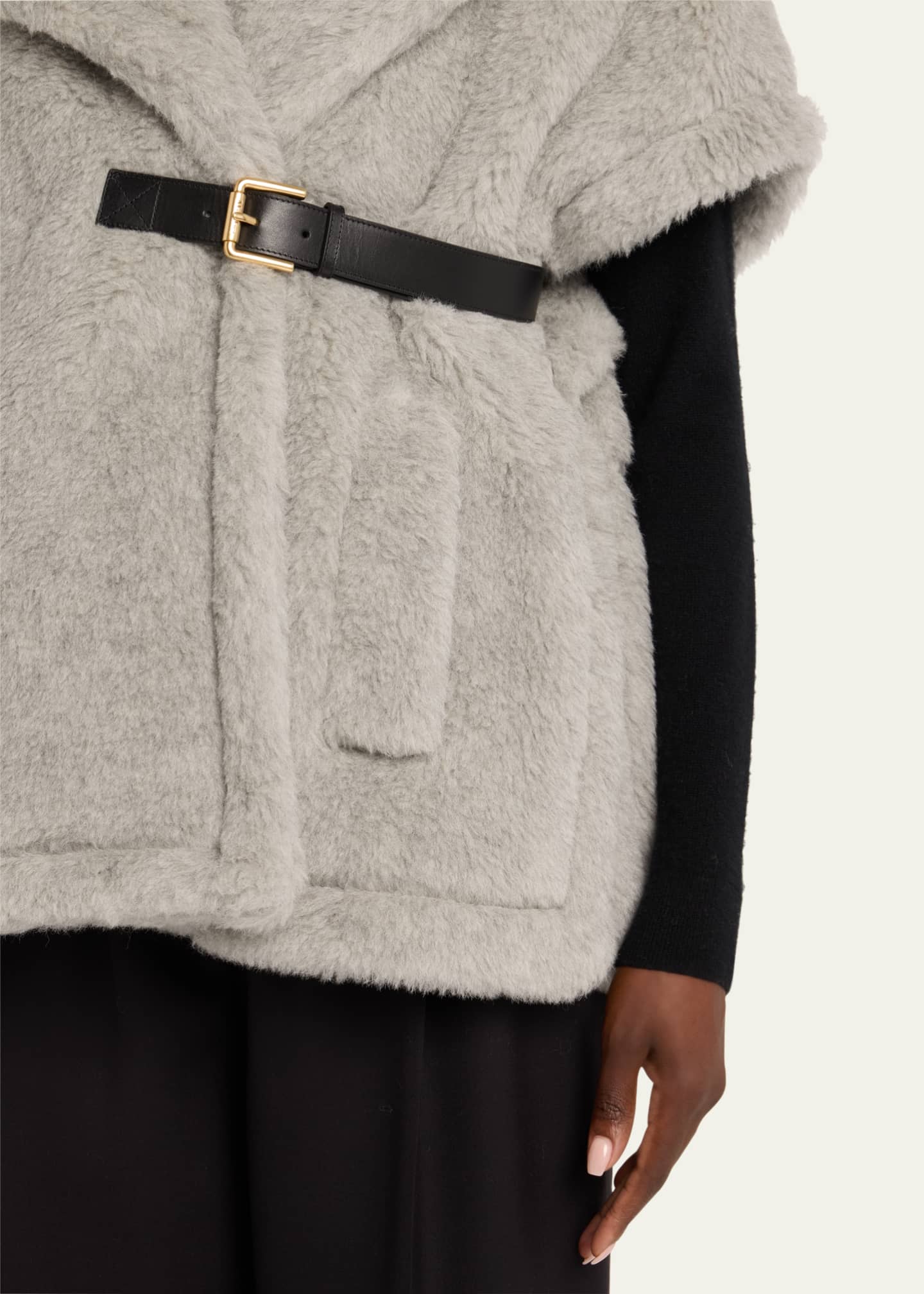 Max Mara Belted Alpaca Wool Vest Cape Image 5 of 5