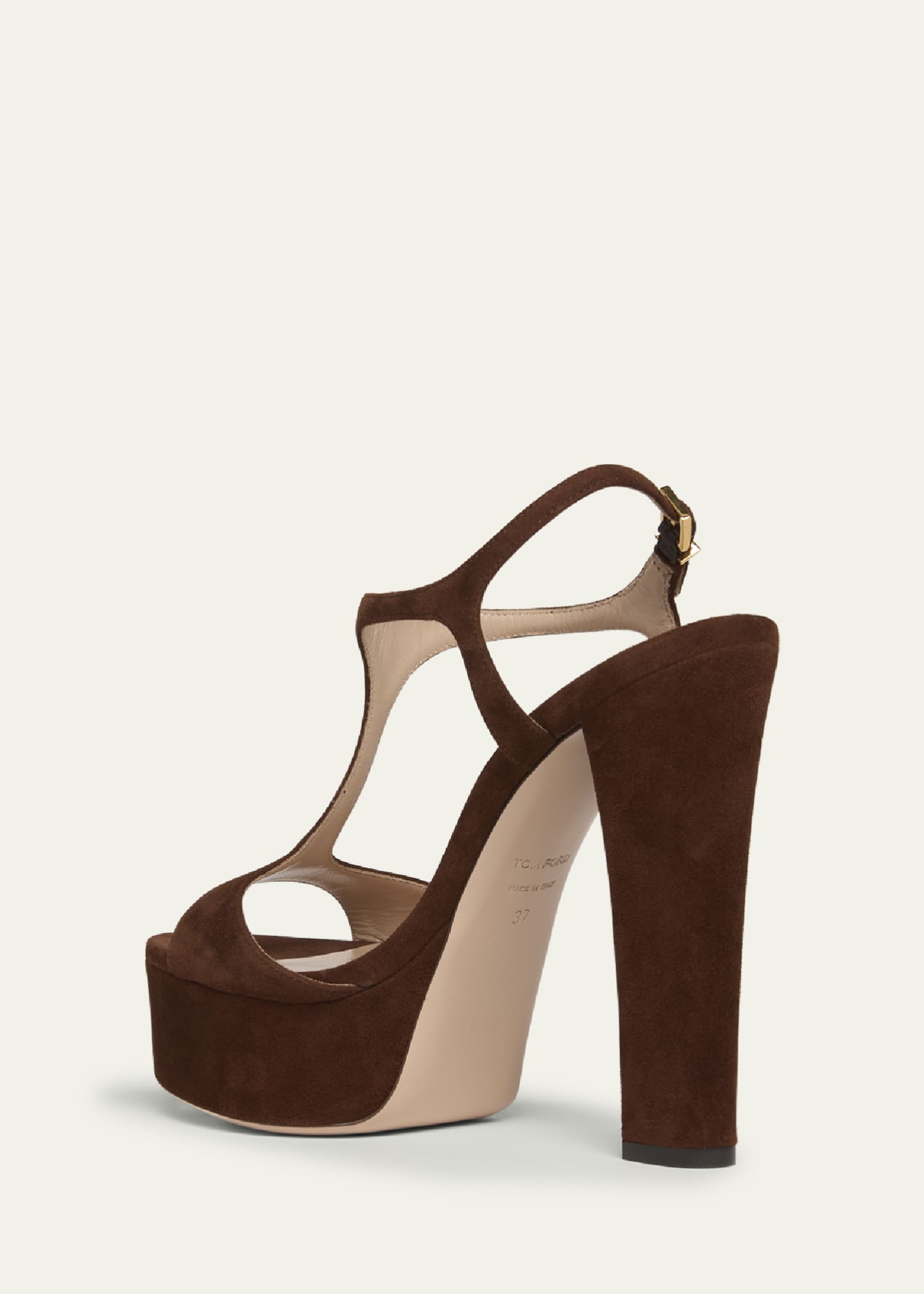 TOM FORD Suede Platform T-Strap Sandals - Bergdorf Goodman