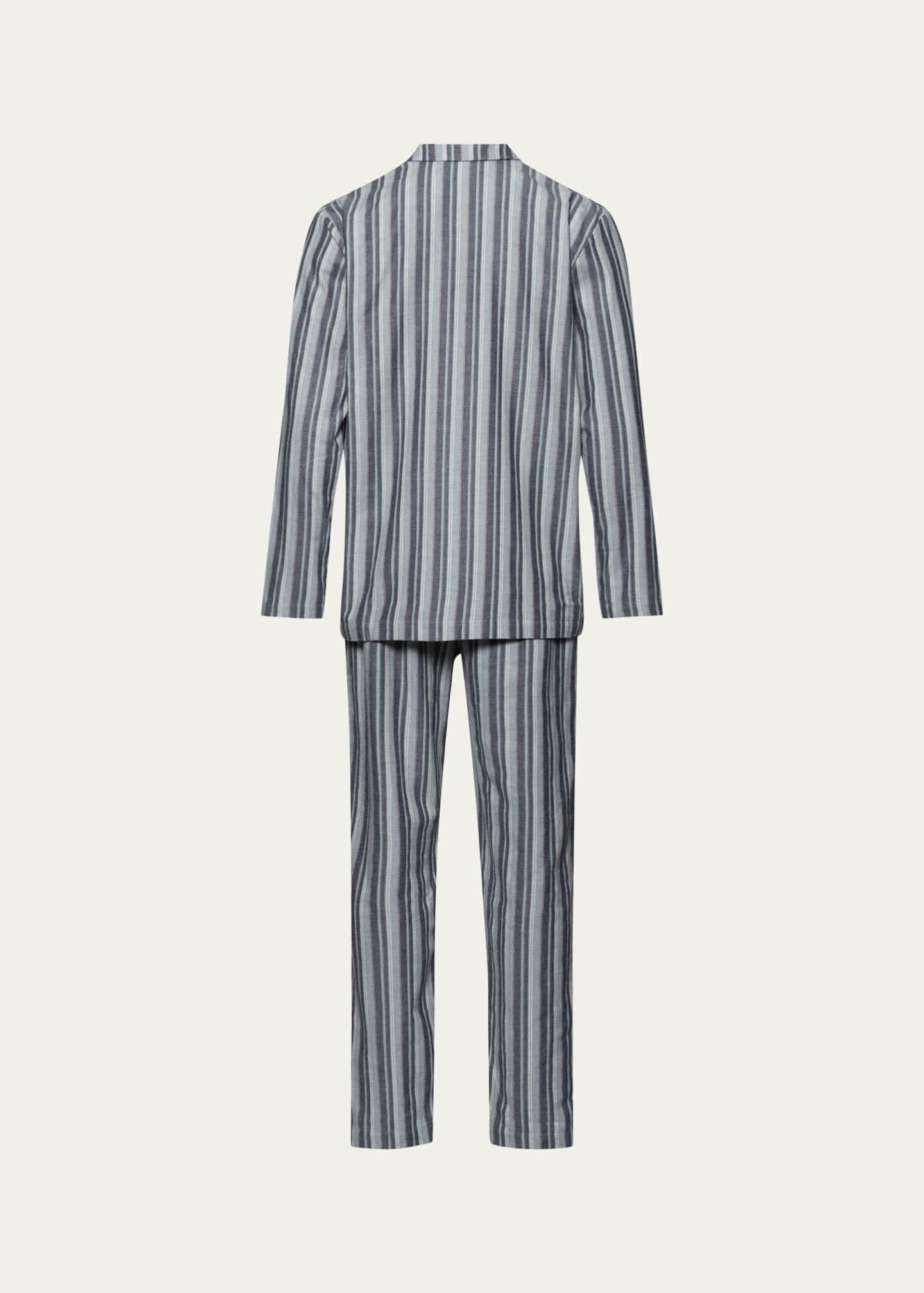 Hanro Men's Cozy Comfort Flannel Long Pajama Set Image 2 of 2