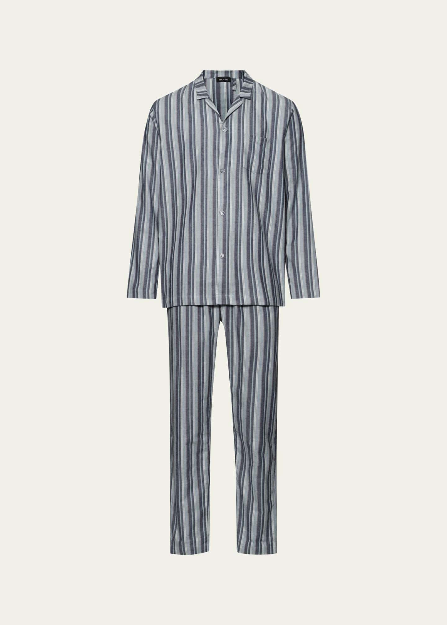 Hanro Men's Cozy Comfort Flannel Long Pajama Set Image 1 of 2