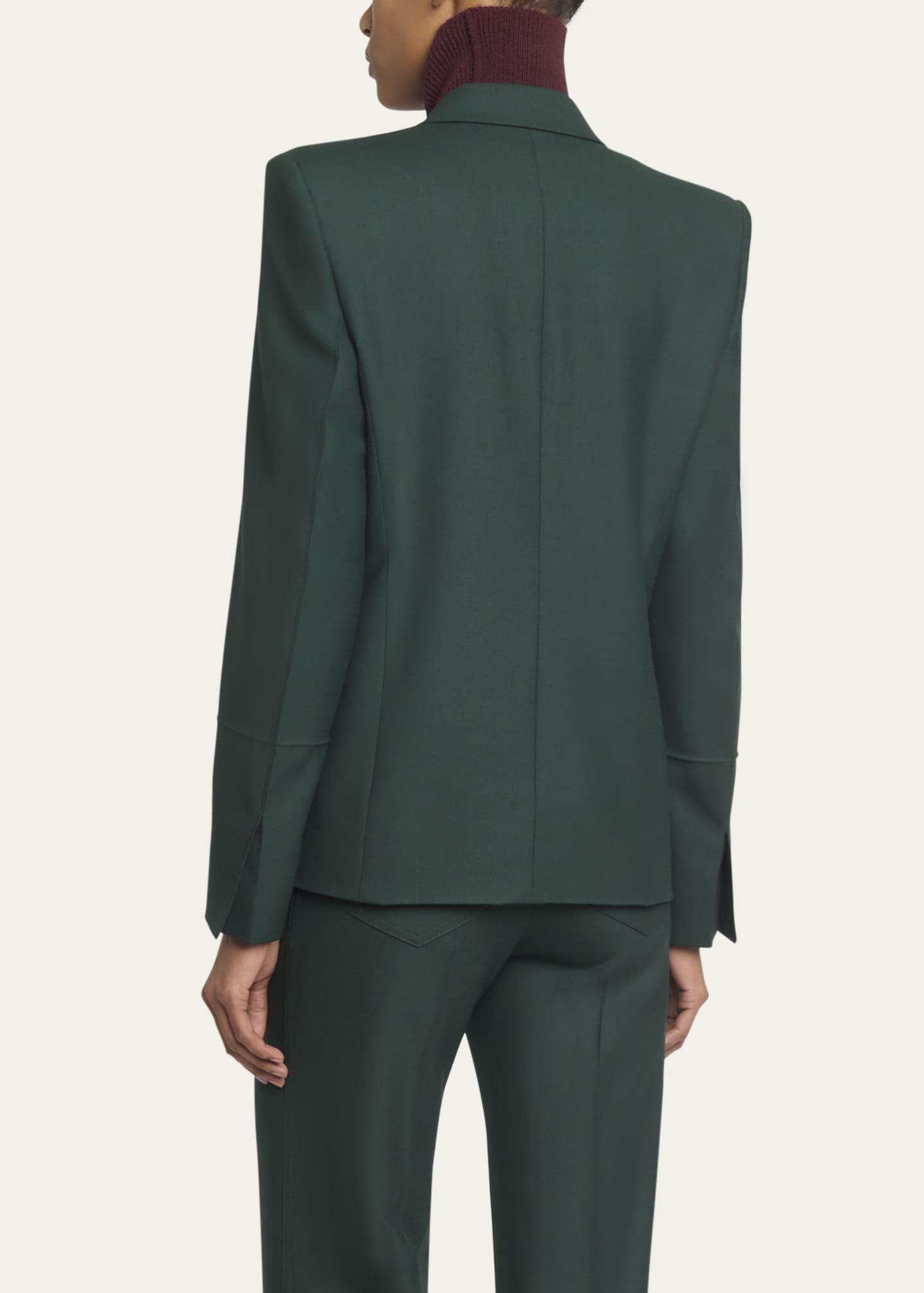 Victoria Beckham Pointed Shoulder Double-Breasted Jacket