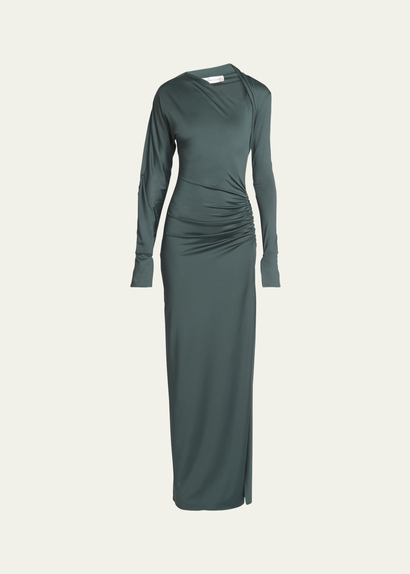 スペシャルオファ Long-Sleeve Slash-Neck Beckham Victoria Ruched Gown Jersey ジャケット・アウター