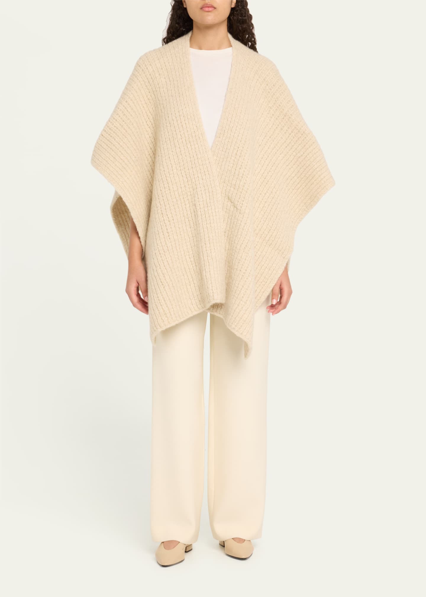 Sofia Cashmere Cashmere Blend Knitted Cape Image 2 of 5