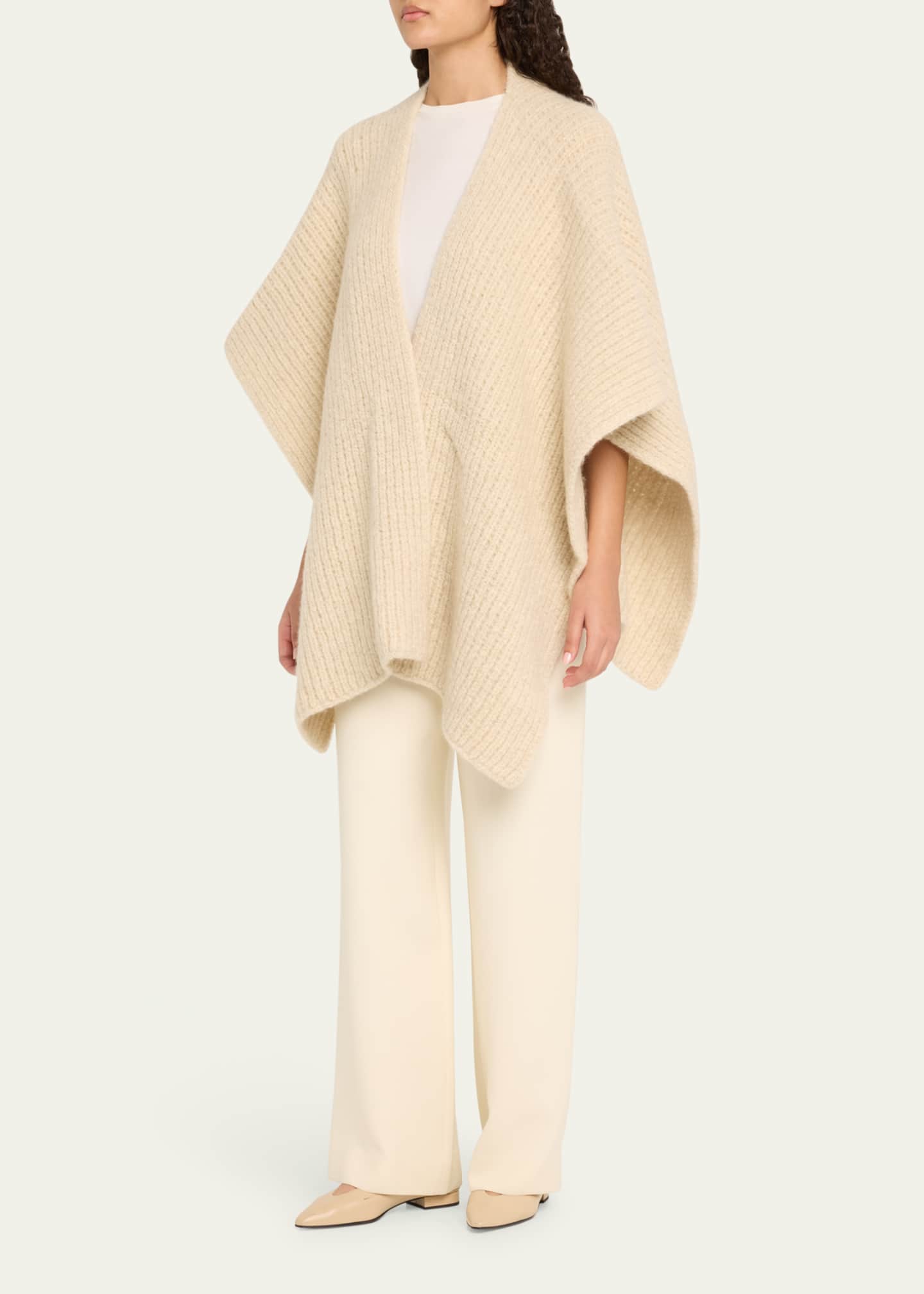 Sofia Cashmere Cashmere Blend Knitted Cape Image 4 of 5