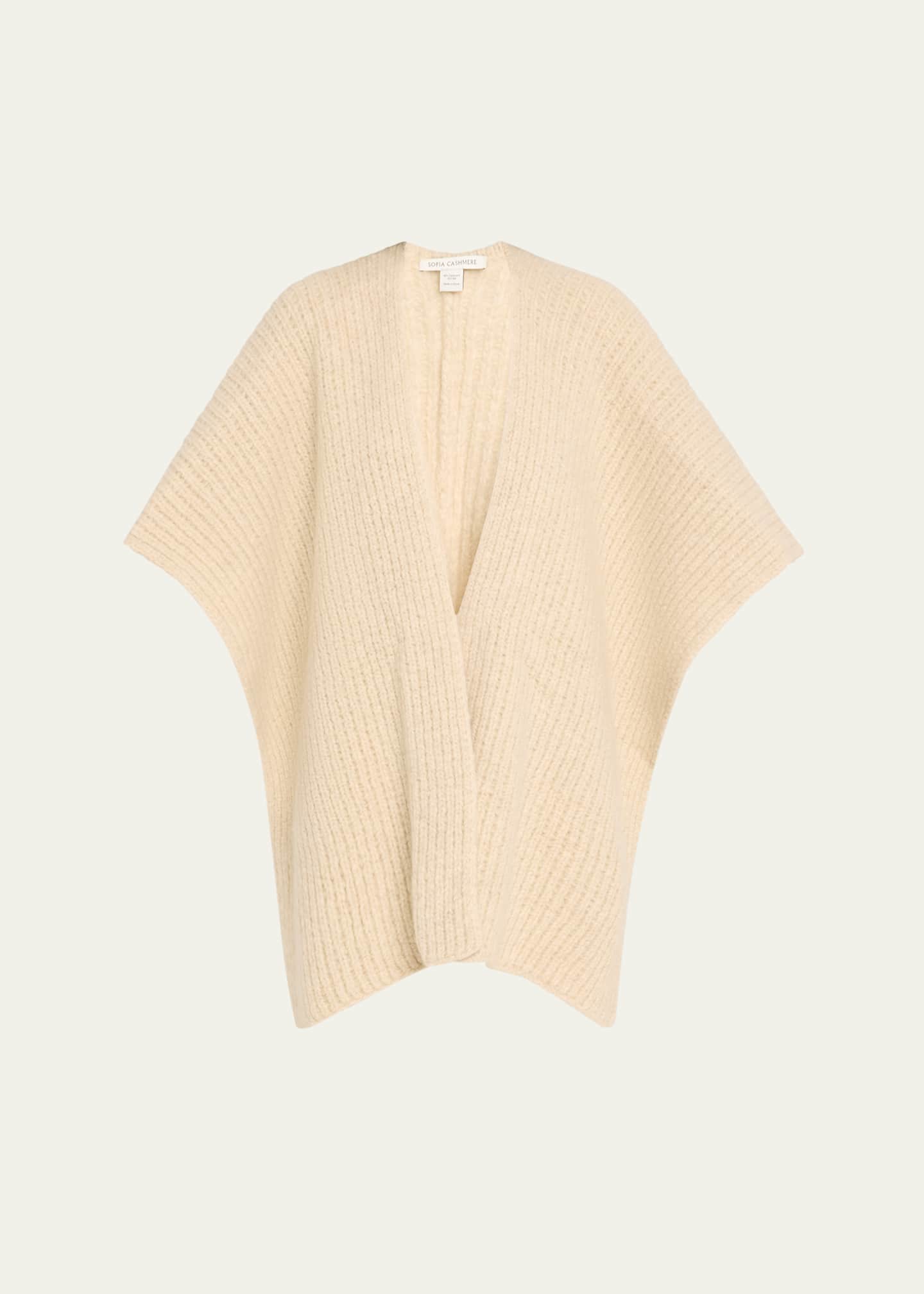 Sofia Cashmere Cashmere Blend Knitted Cape Image 1 of 5