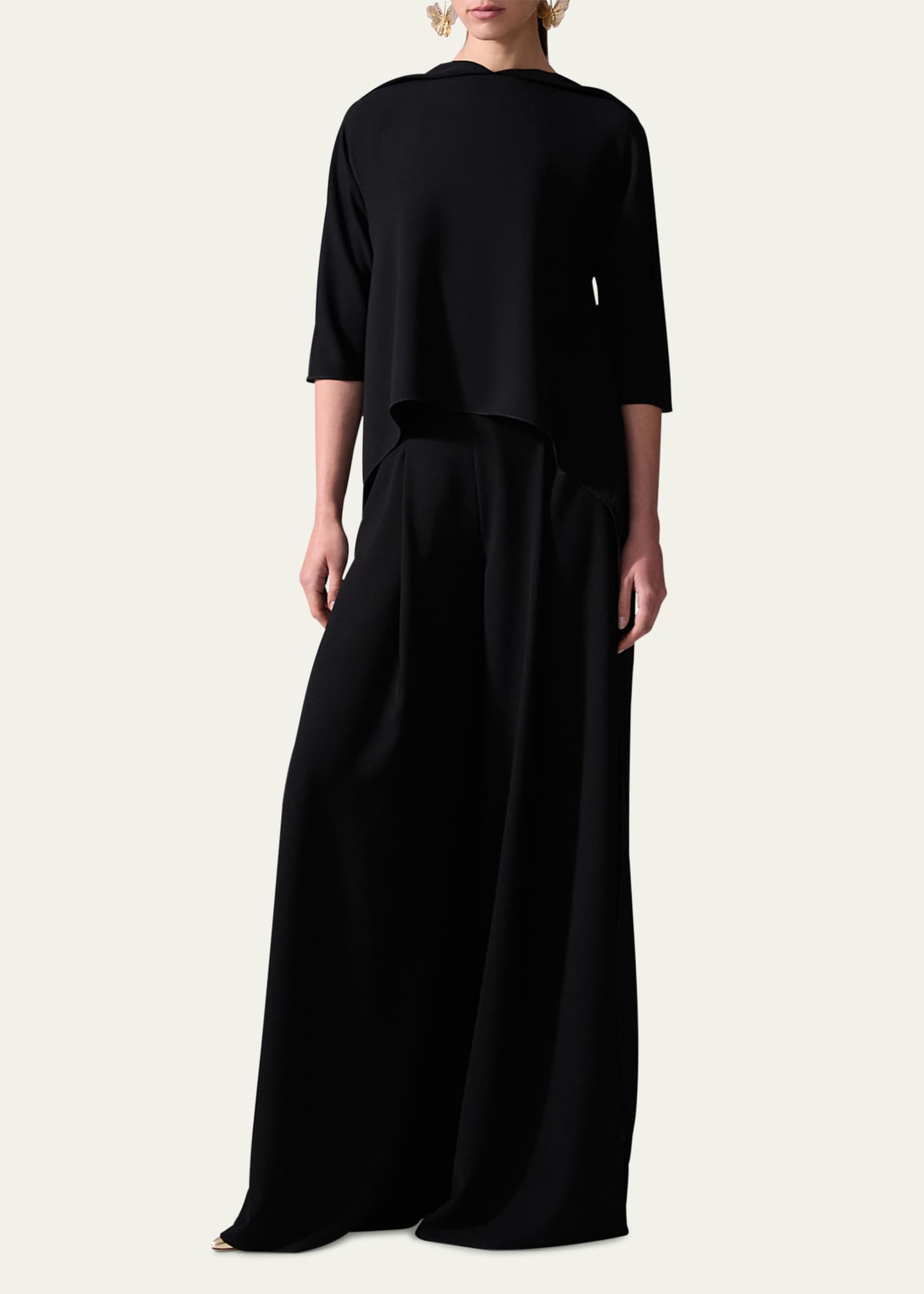 Carolina Herrera High-Low Cape Top Image 2 of 3