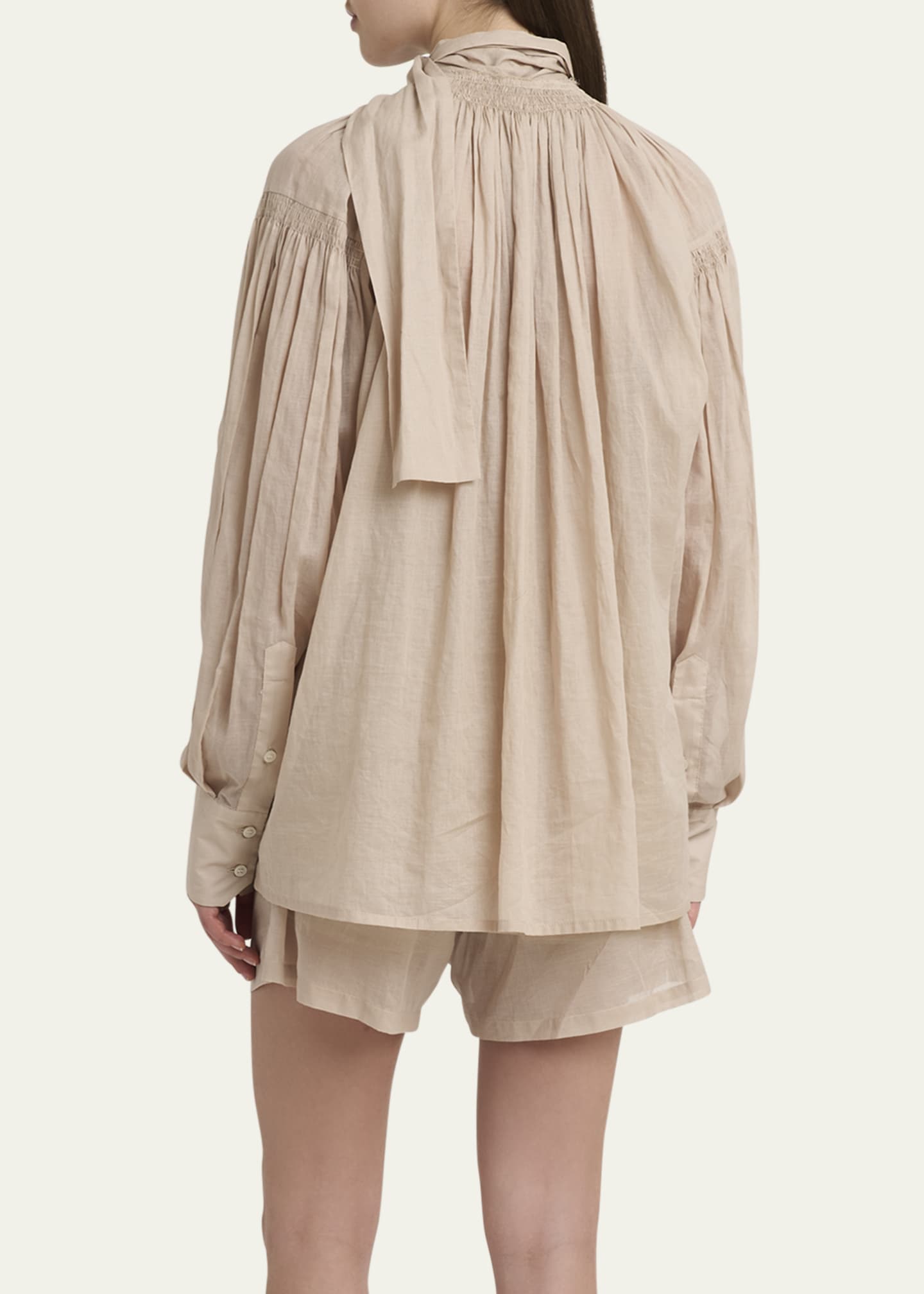 Plan C Pleated Scarf-Neck Blouse Image 3 of 5