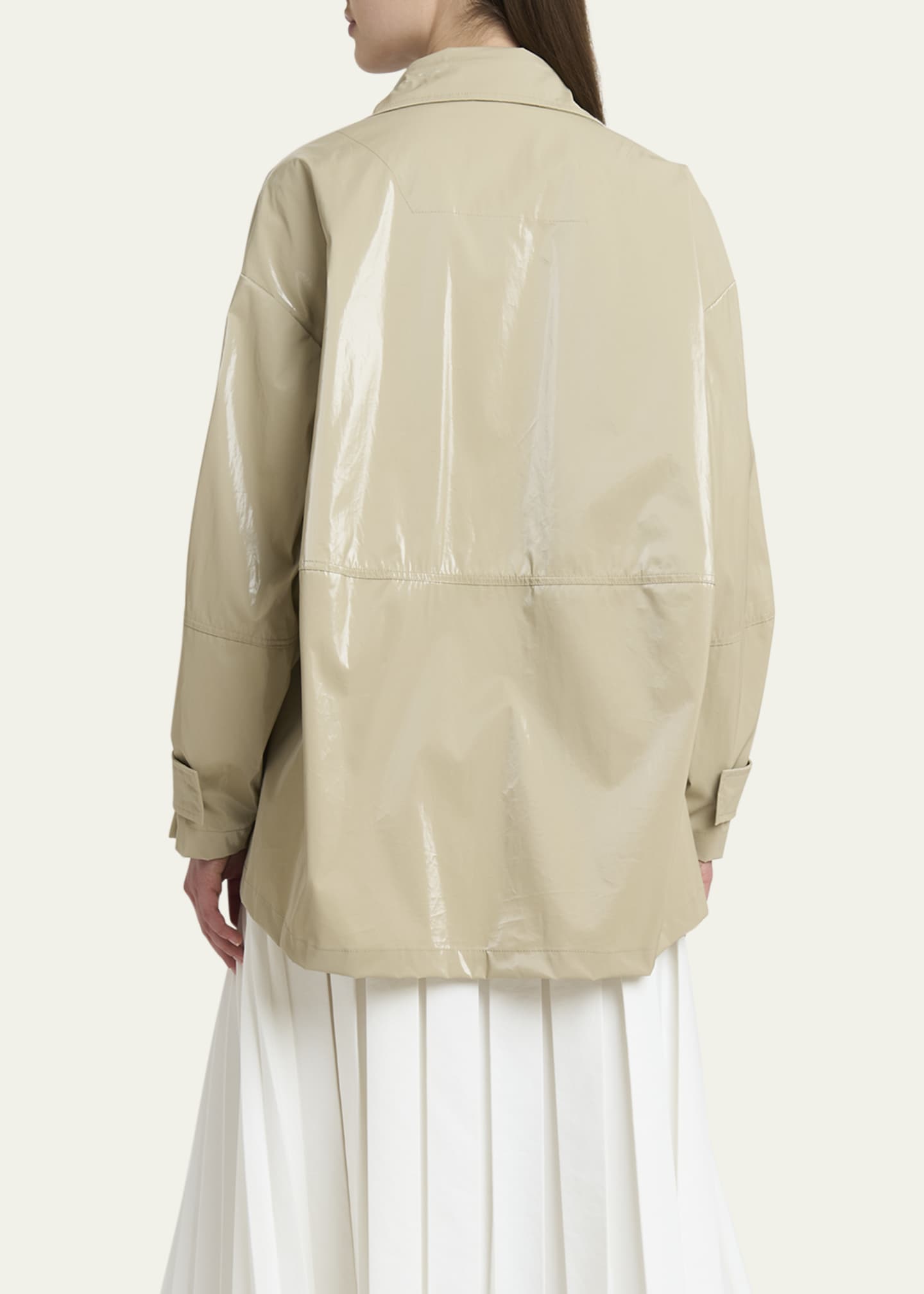 Plan C High-Neck Drawstring Cotton Jacket Image 3 of 5