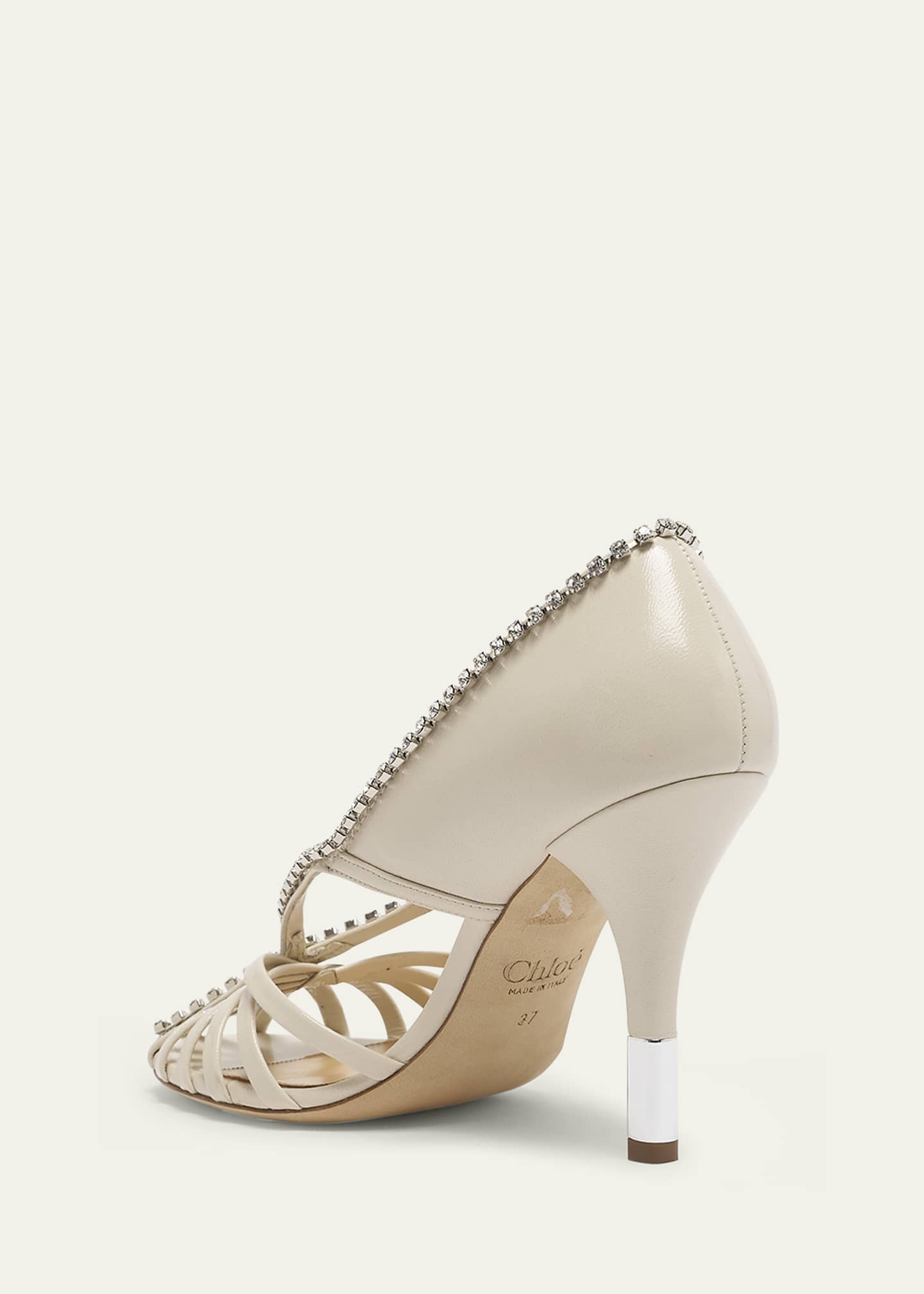 Chloe Leonie Strass Caged Leather Pumps Image 3 of 4