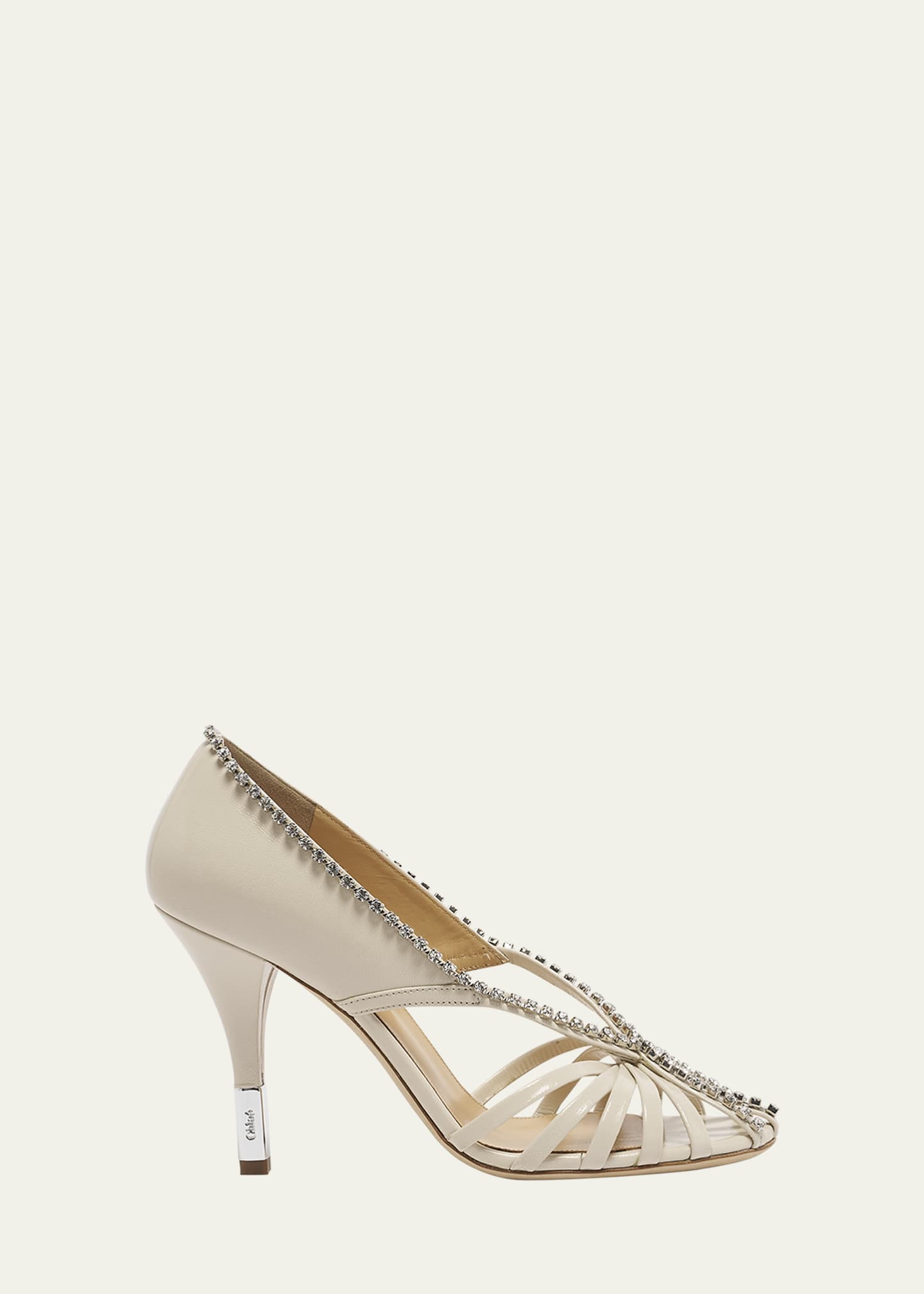 Chloe Leonie Strass Caged Leather Pumps Image 1 of 4