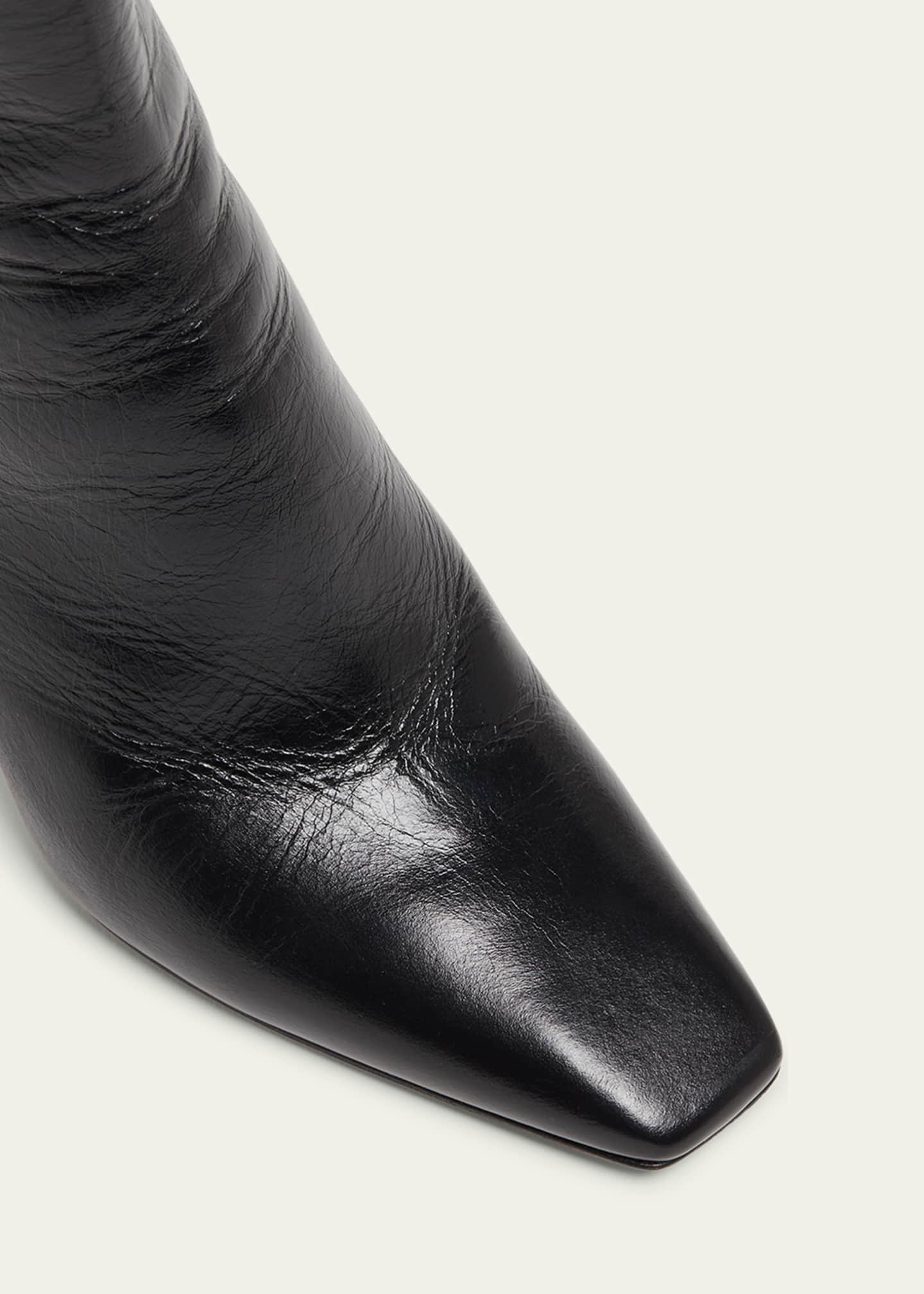 Chloe Georgia Leather Block-Heel Booties Image 6 of 6