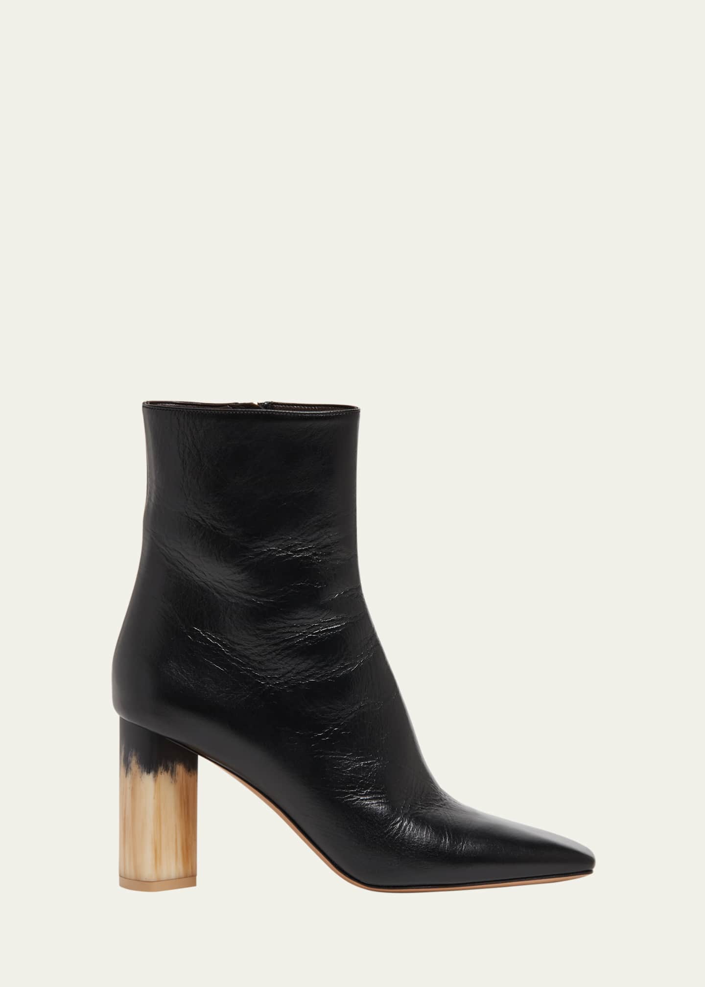 Chloe Georgia Leather Block-Heel Booties Image 1 of 6
