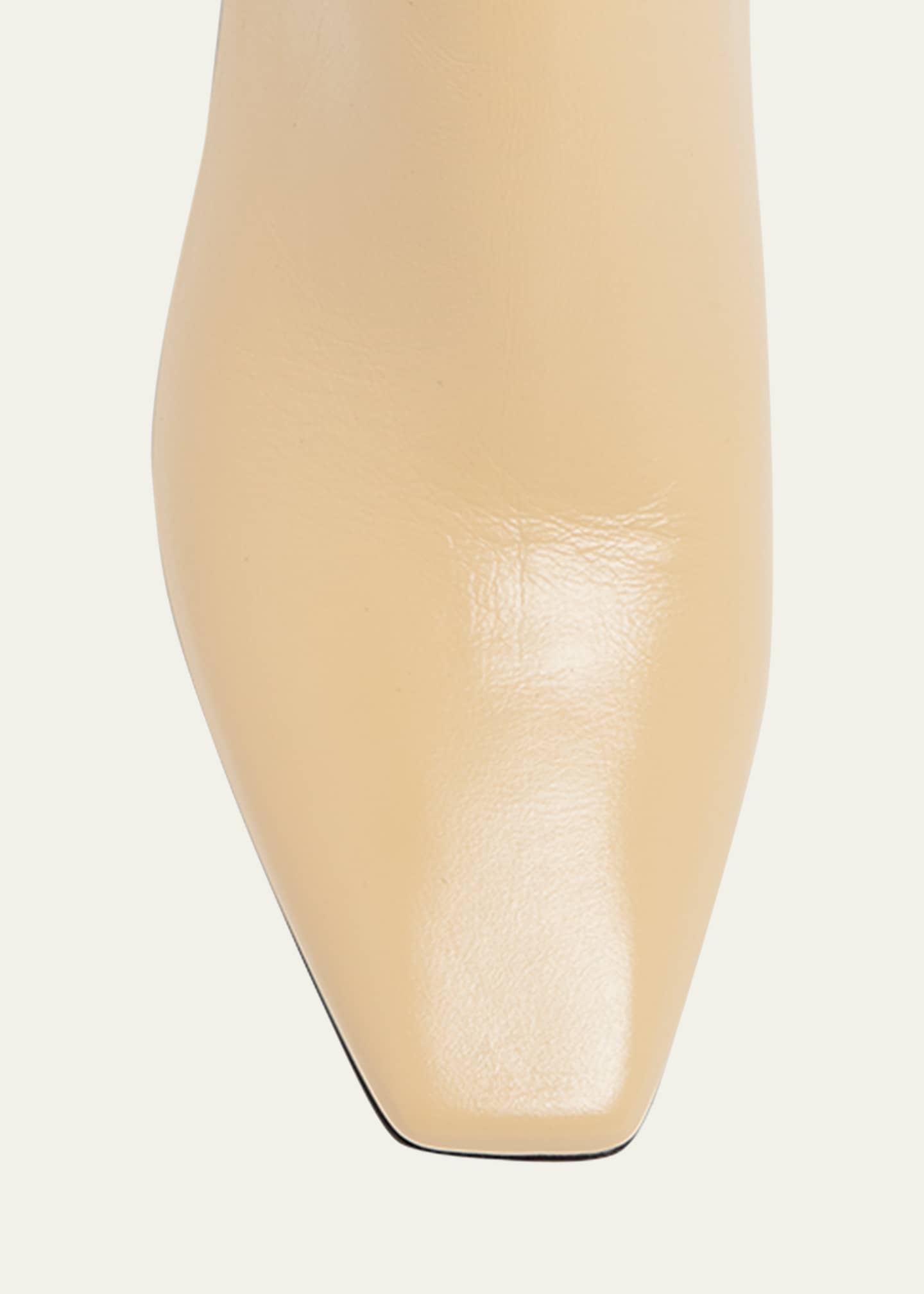 Chloe Georgia Leather Block-Heel Booties Image 6 of 6