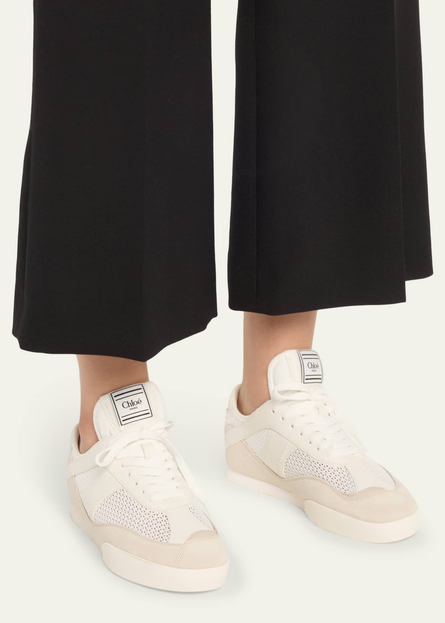 スニーカー Chloe' Chloe Kick Low-Top Leather Sneakers With Mesh Inserts Chloe Kick Mesh and Leather Low-Top Sneakers - Bergdorf Goodman