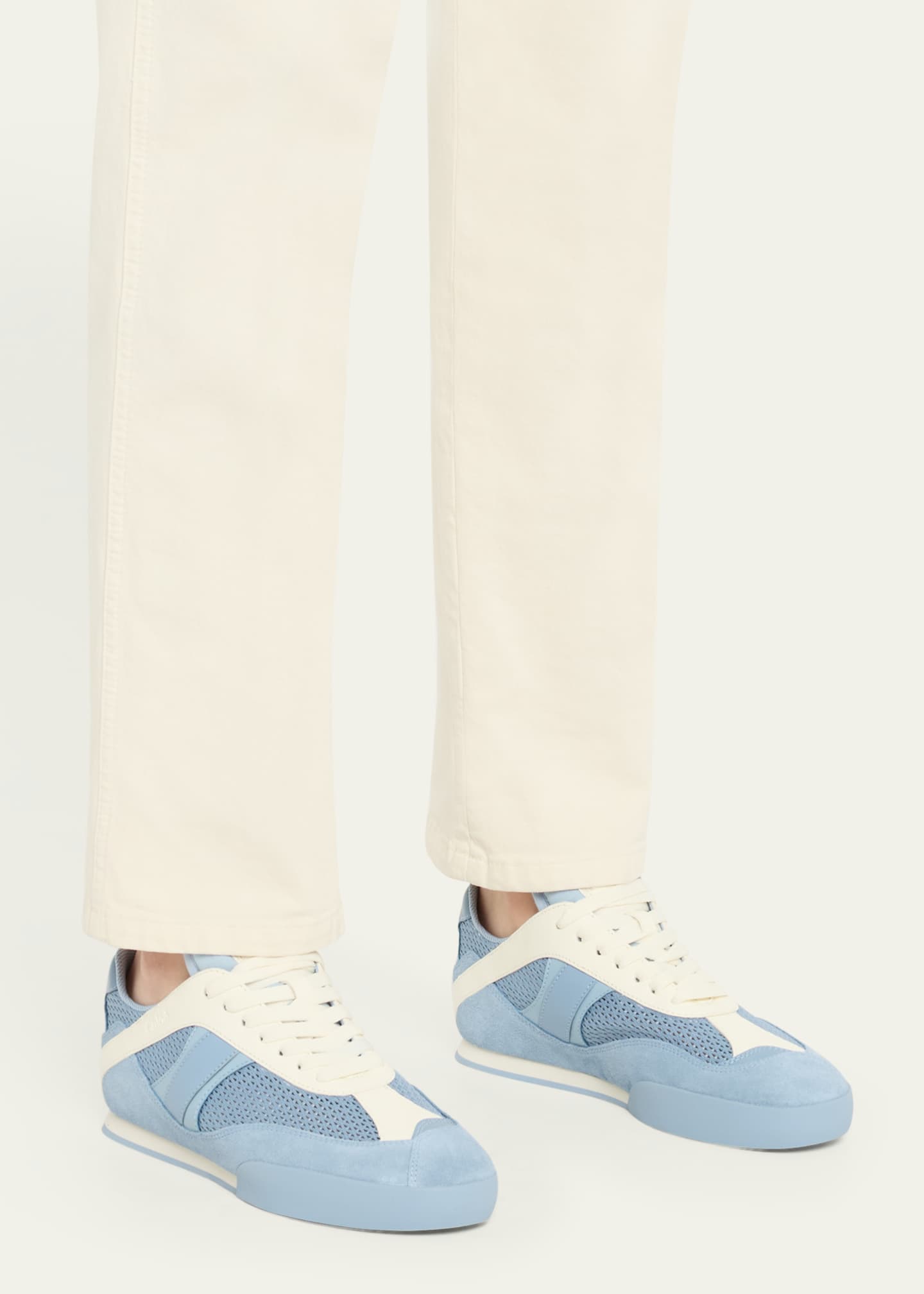 Chloe Kick Mesh and Leather Low-Top Sneakers Image 2 of 6