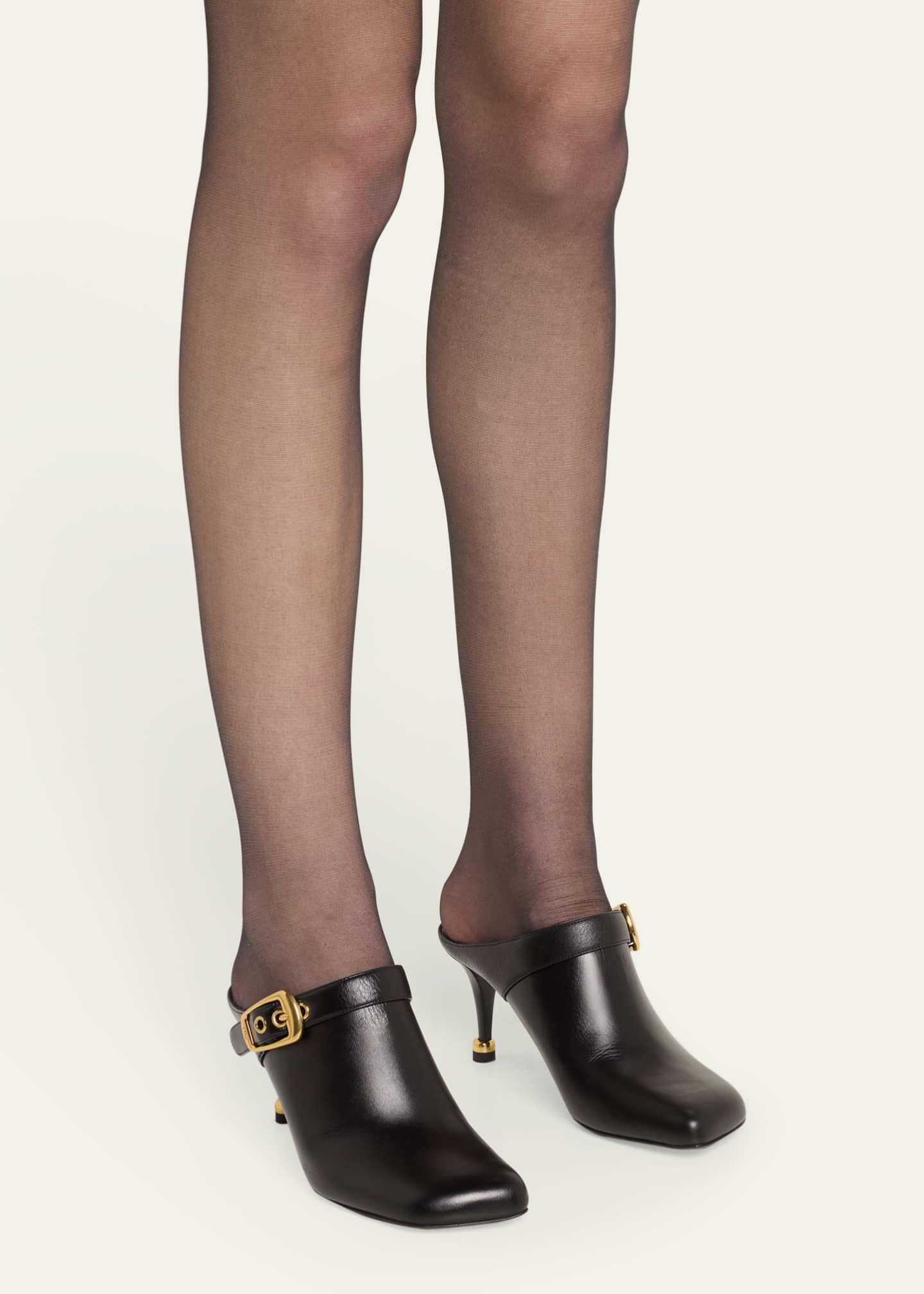 Chloe Andrea Calfskin Buckle Mule Pumps Image 2 of 6