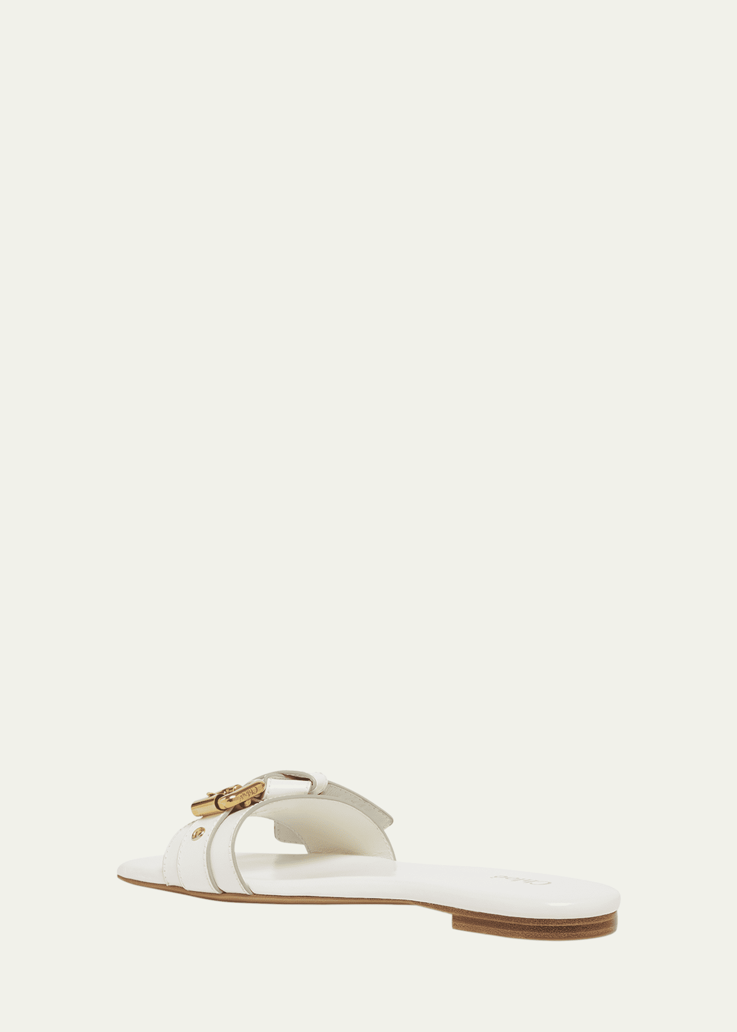 Chloe Mae Leather Buckle Flat Slide Sandals Image 4 of 6