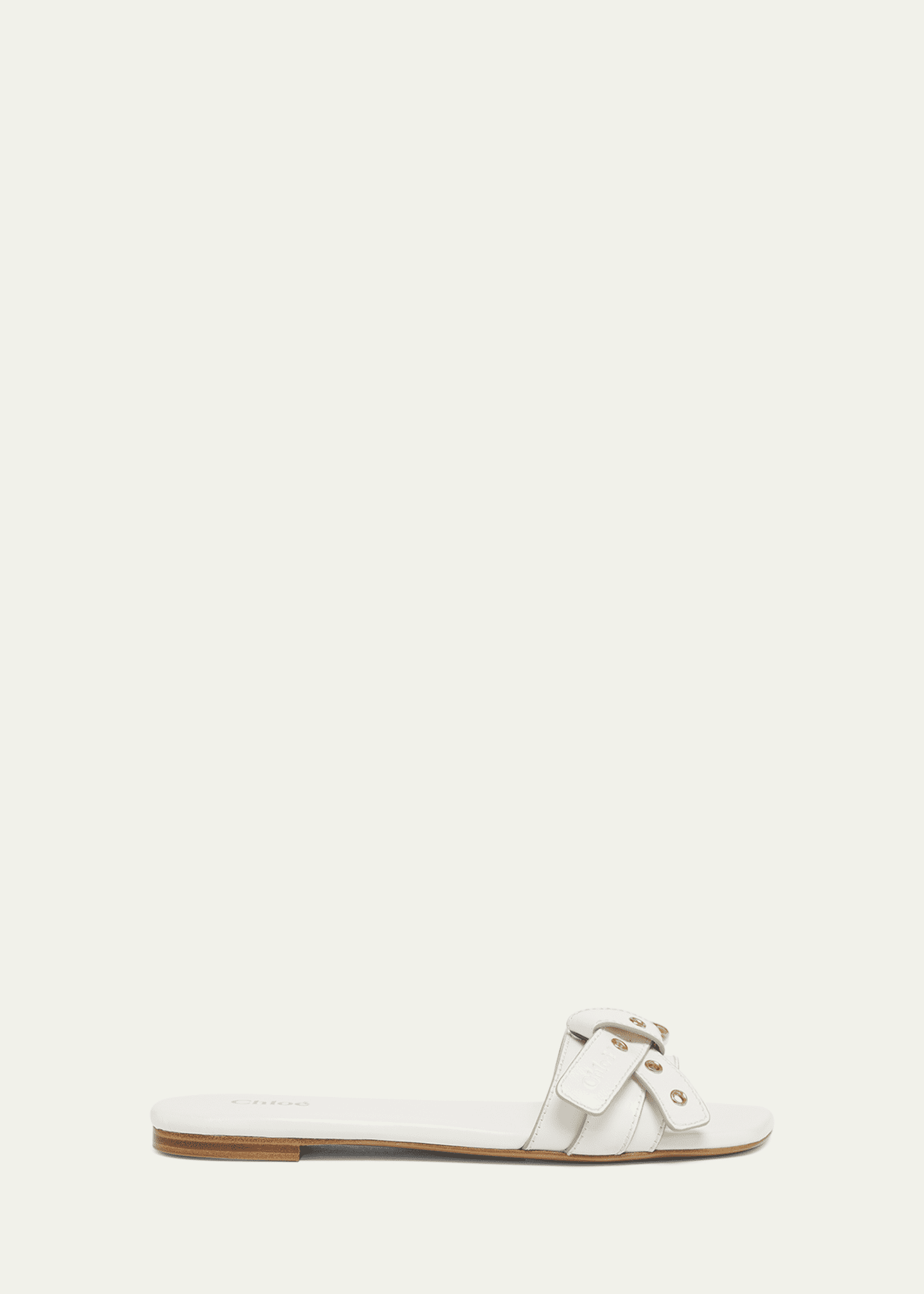 Chloe Mae Leather Buckle Flat Slide Sandals Image 1 of 6