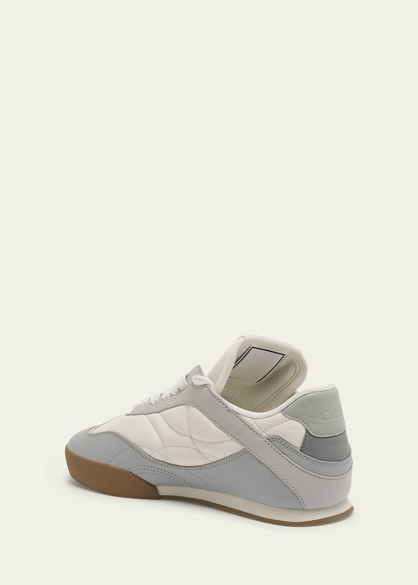 Chloe Kick Low-Top Mixed Leather Sneakers Image 2 of 3