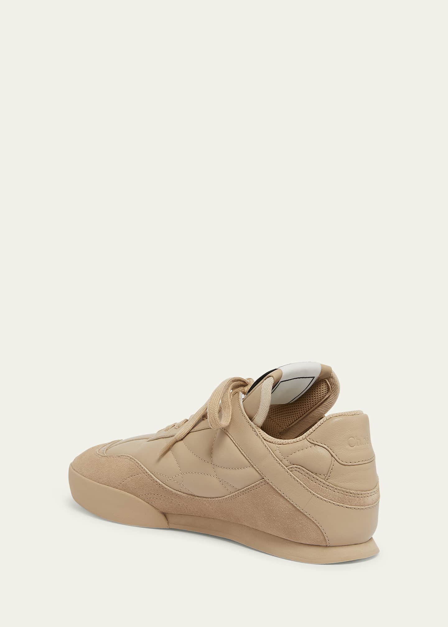Chloe Kick Low-Top Mixed Leather Sneakers Image 2 of 3