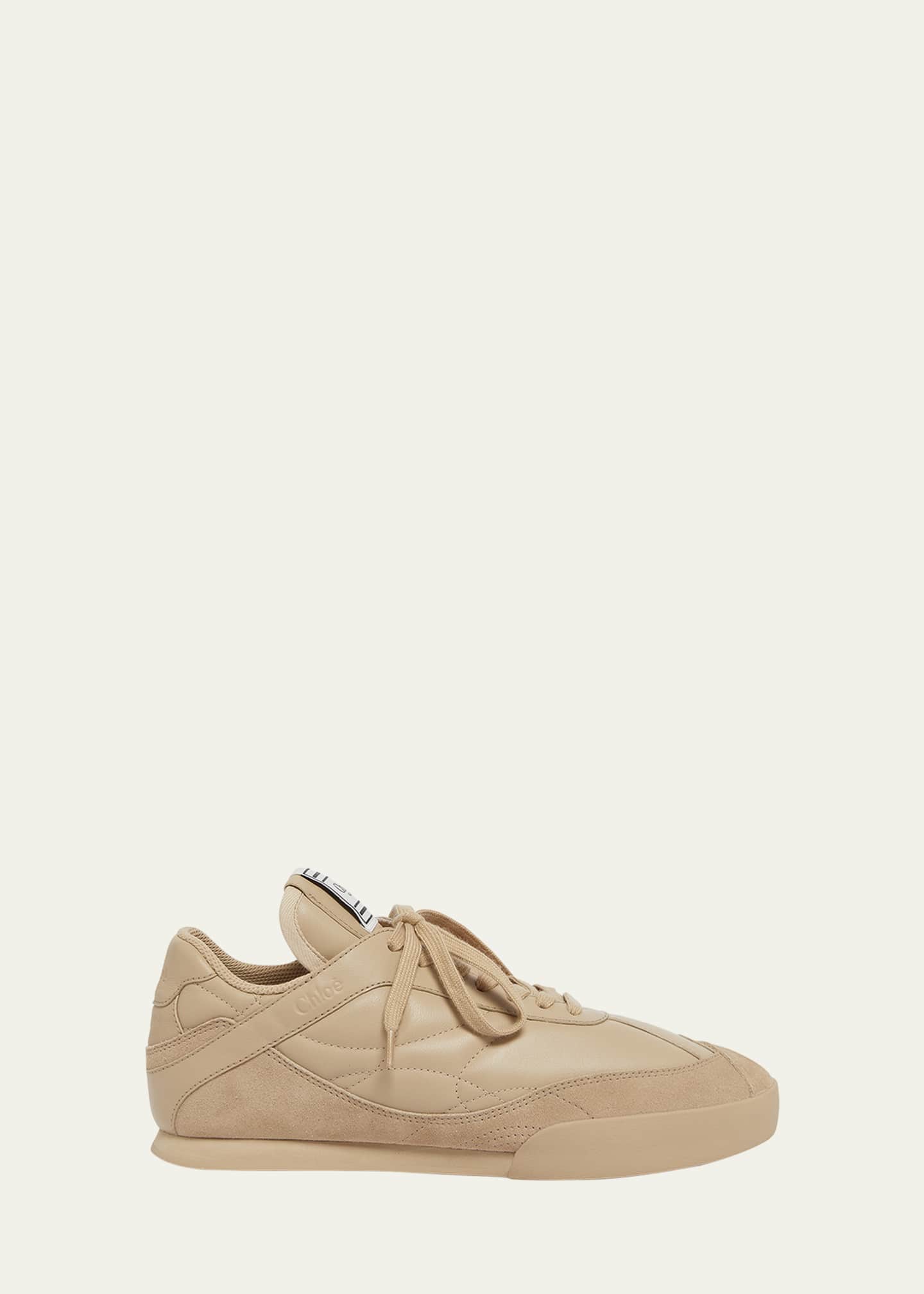 Chloe Kick Low-Top Mixed Leather Sneakers Image 1 of 3