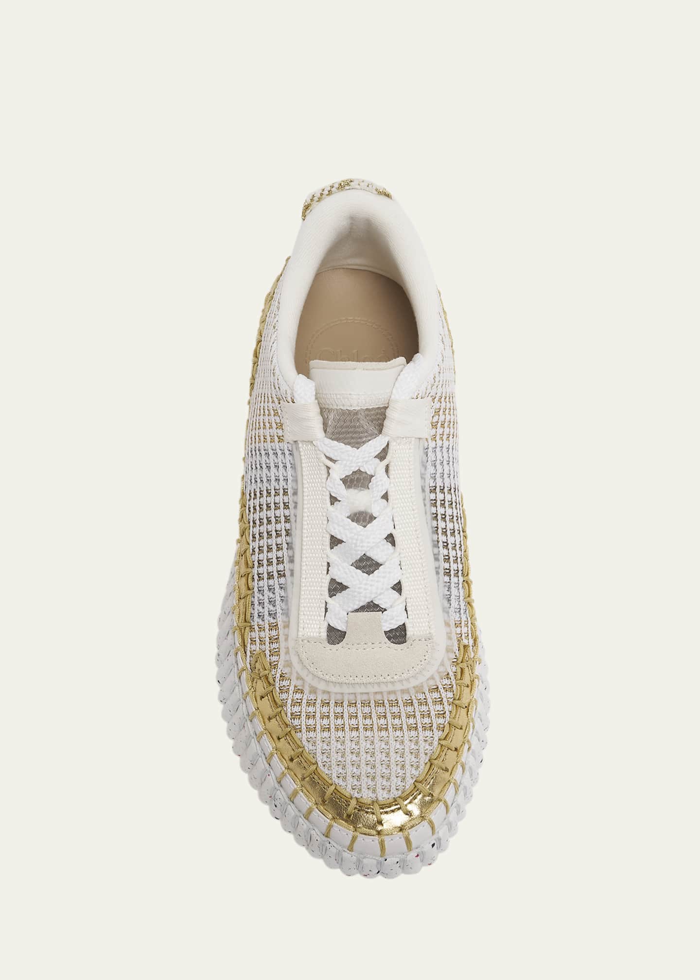 Nama Mesh and Leather Platform Low-Top Sneakers