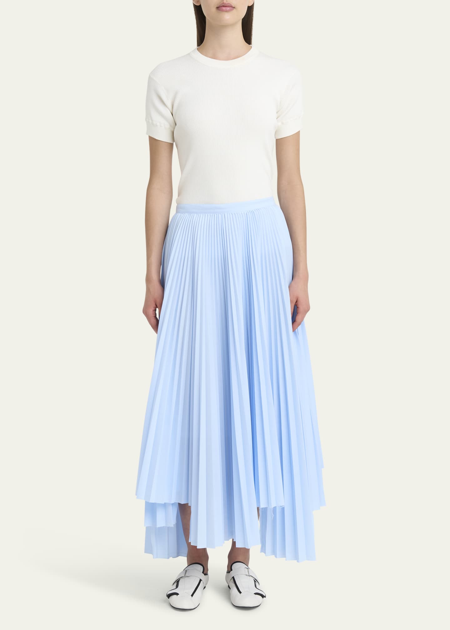 Plan C Long Asymmetric Pleated Skirt Image 2 of 5