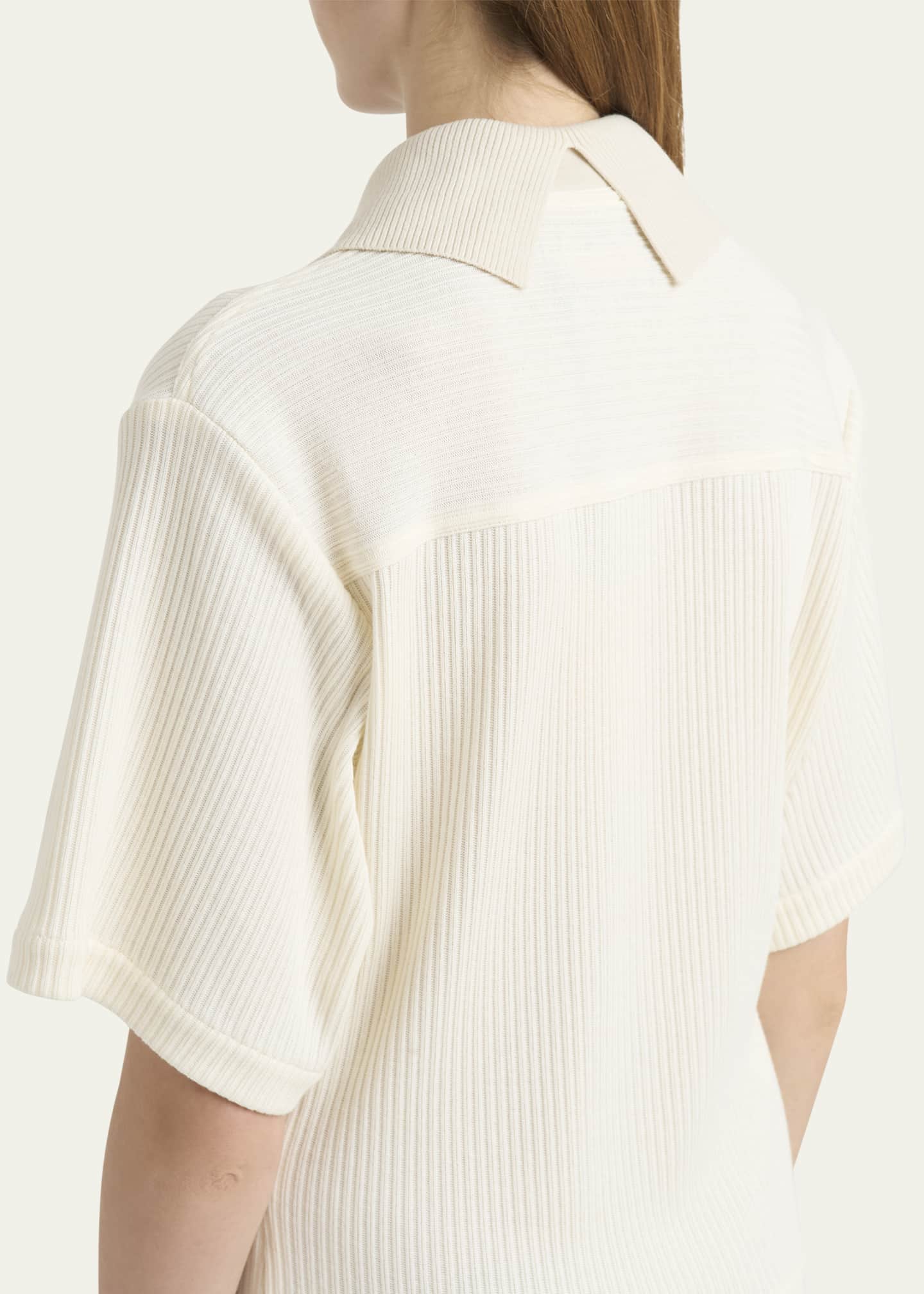 Plan C Asymmetric Ribbed Polo Midi Dress Image 5 of 5
