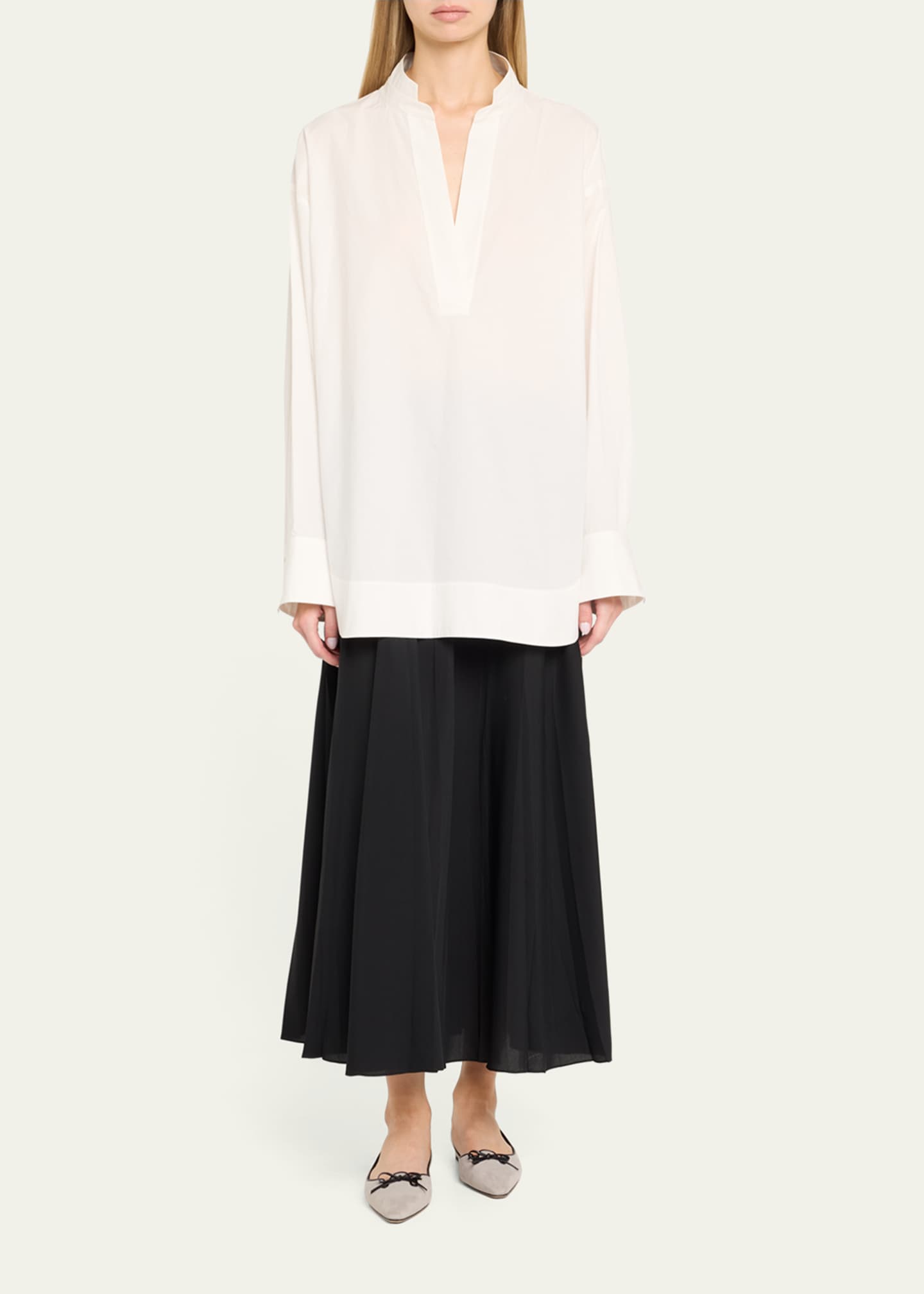 Manolo Blahnik Esmaa Suede Lace-Up Ballerina Flats Image 3 of 6