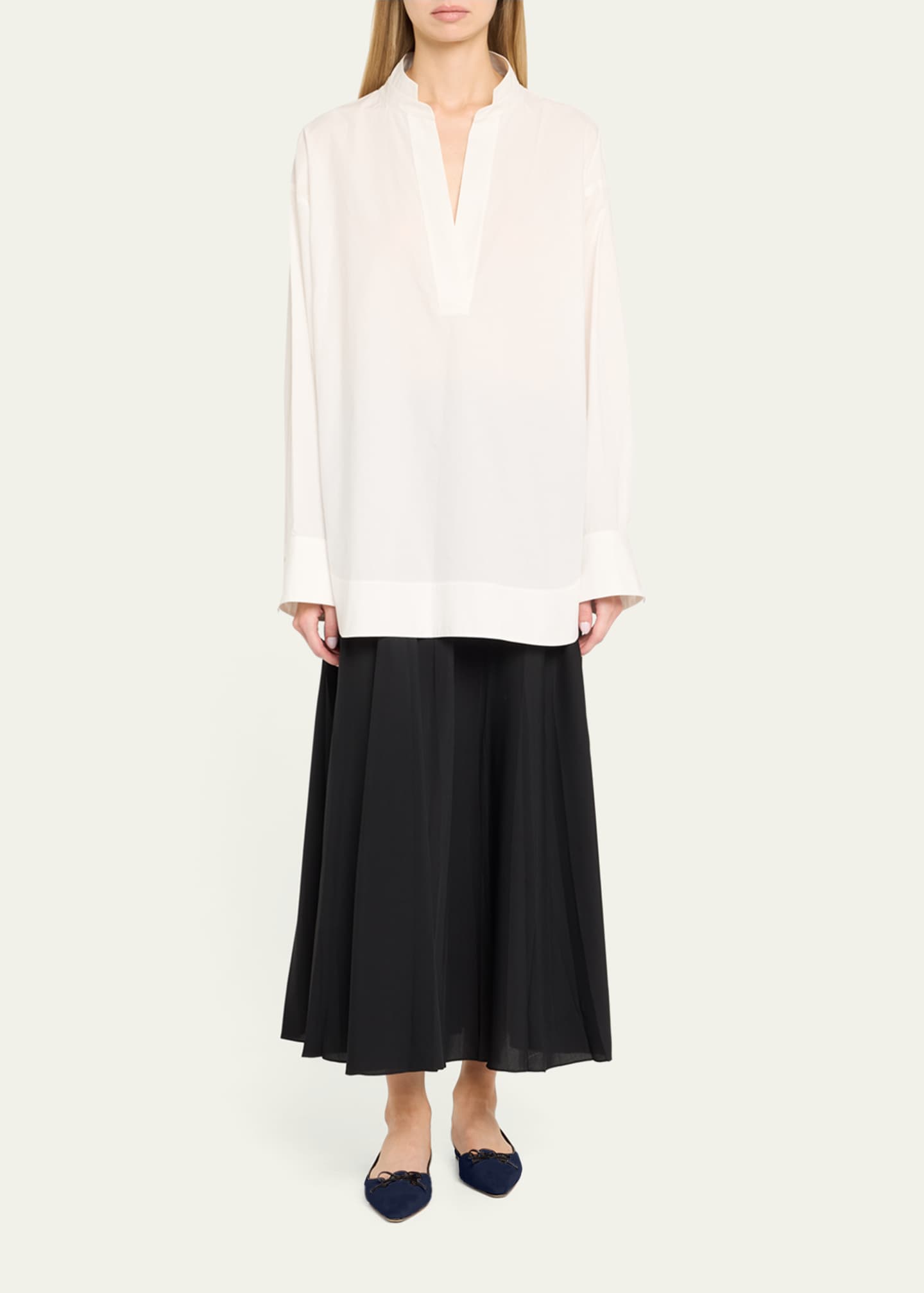 Manolo Blahnik Esmaa Suede Lace-Up Ballerina Flats Image 3 of 6