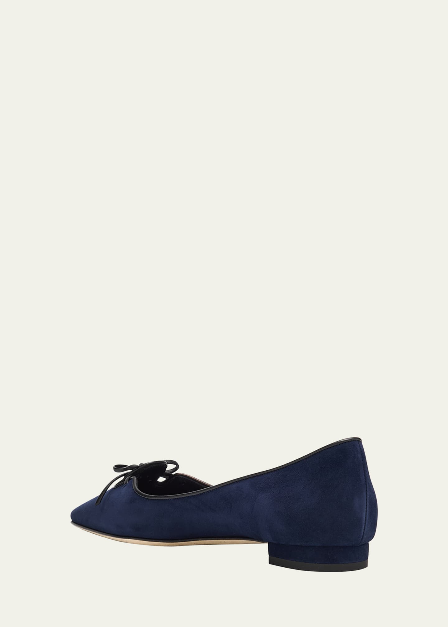 Manolo Blahnik Esmaa Suede Lace-Up Ballerina Flats Image 4 of 6