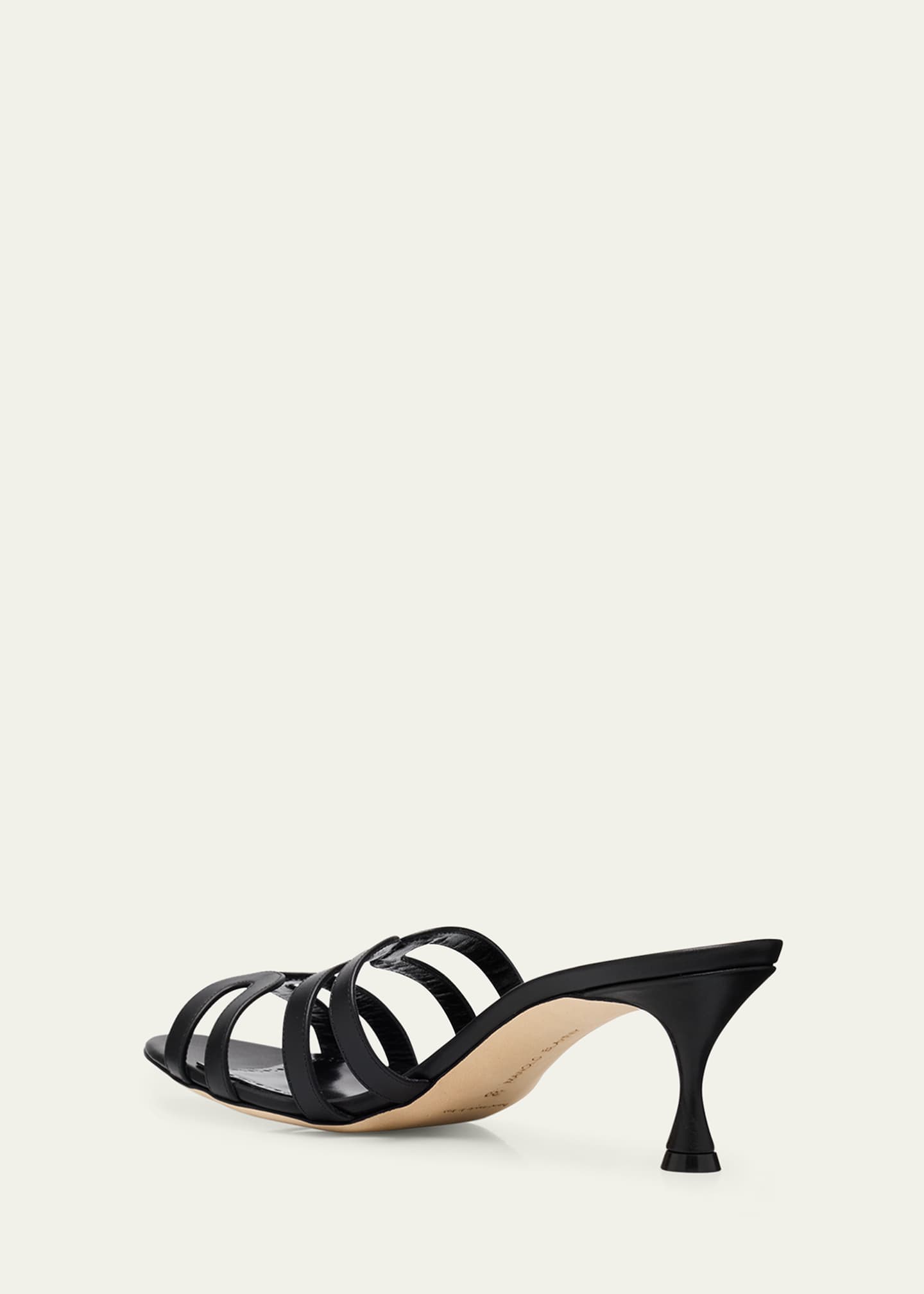 Manolo Blahnik Ahwak Caged Leather Mule Sandals Image 4 of 6