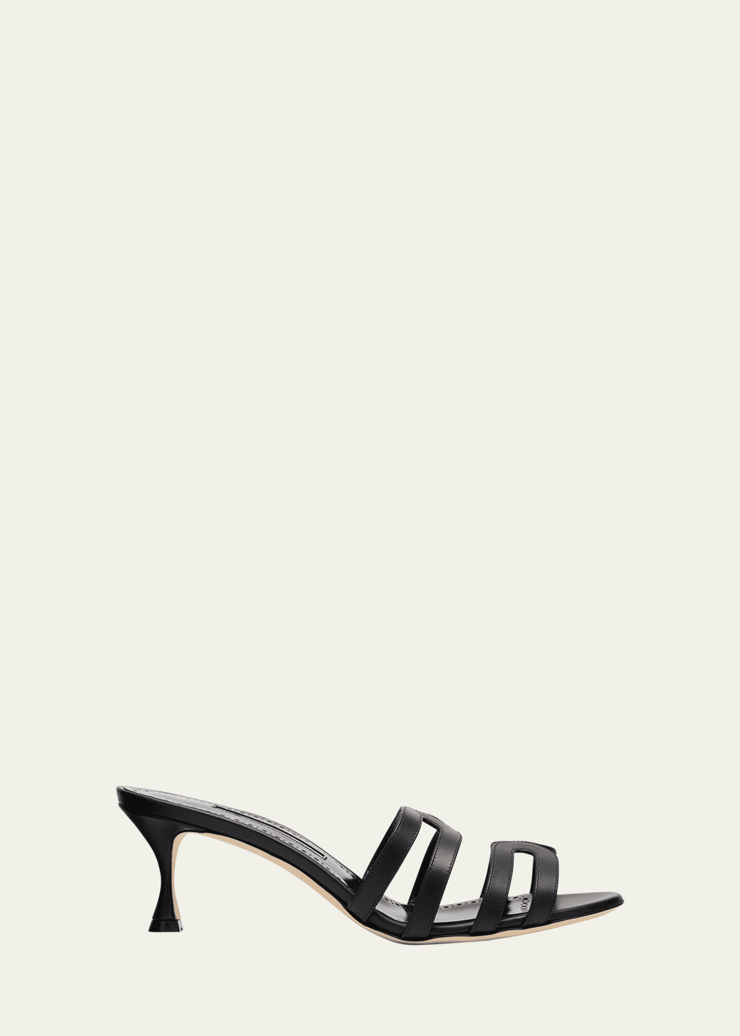 Manolo Blahnik Ahwak Caged Leather Mule Sandals Image 1 of 6