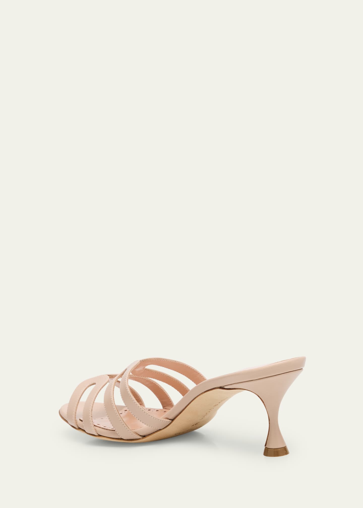Manolo Blahnik Ahwak Caged Leather Mule Sandals Image 4 of 6