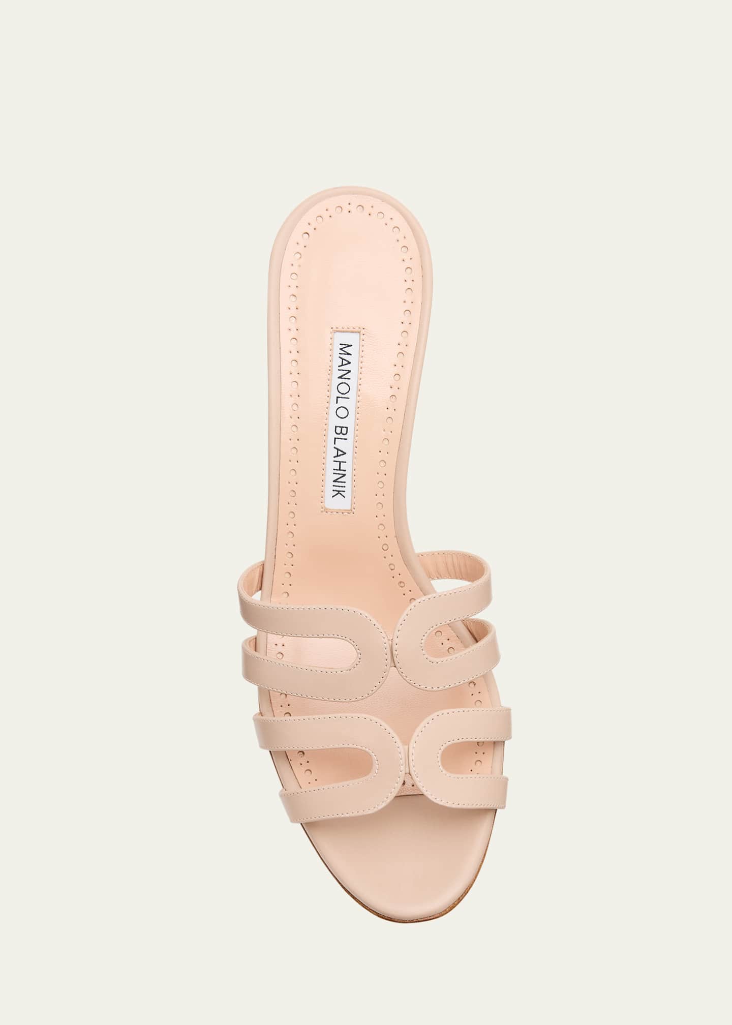 Manolo Blahnik Ahwak Caged Leather Mule Sandals Image 6 of 6