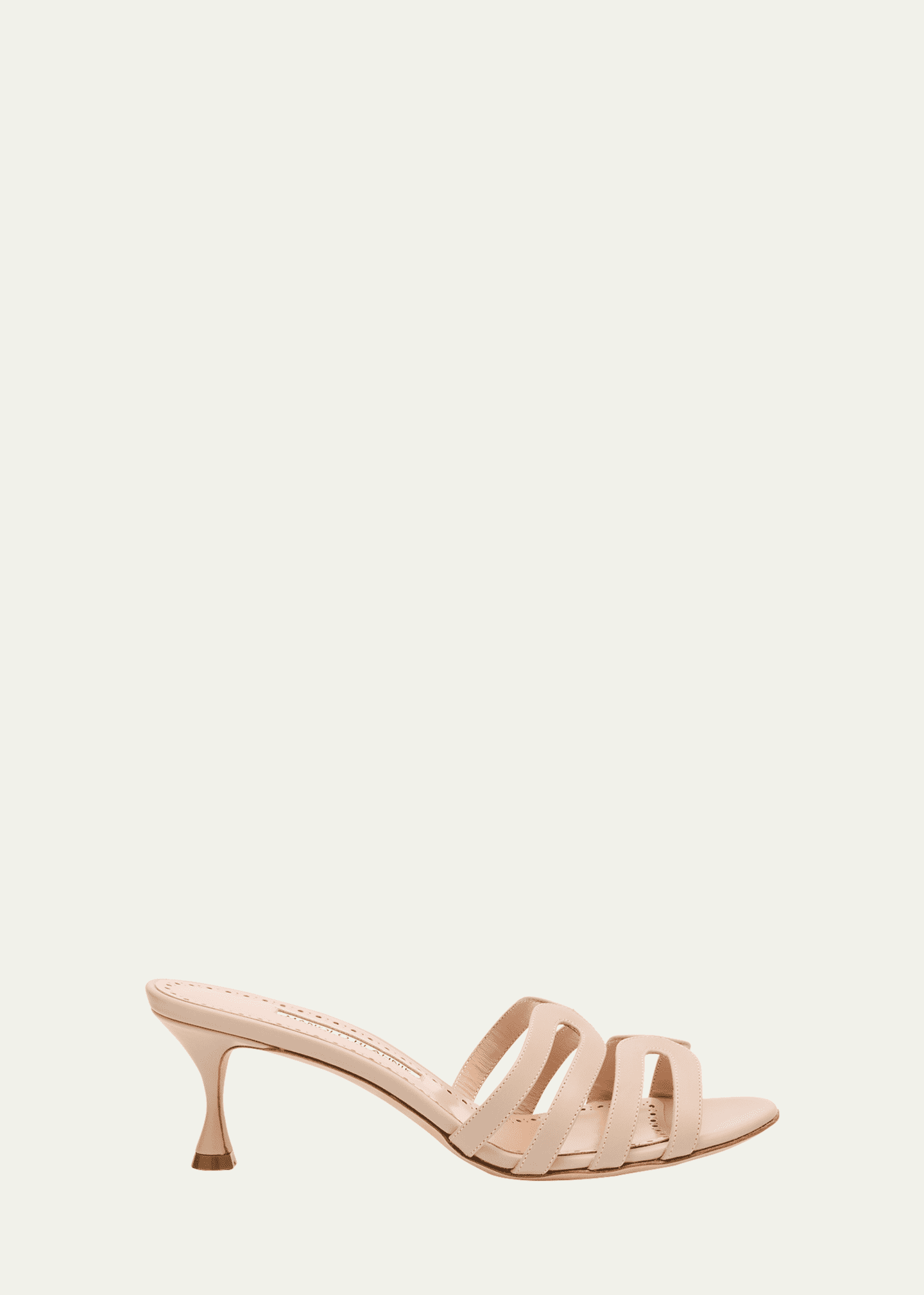 Manolo Blahnik Ahwak Caged Leather Mule Sandals Image 1 of 6