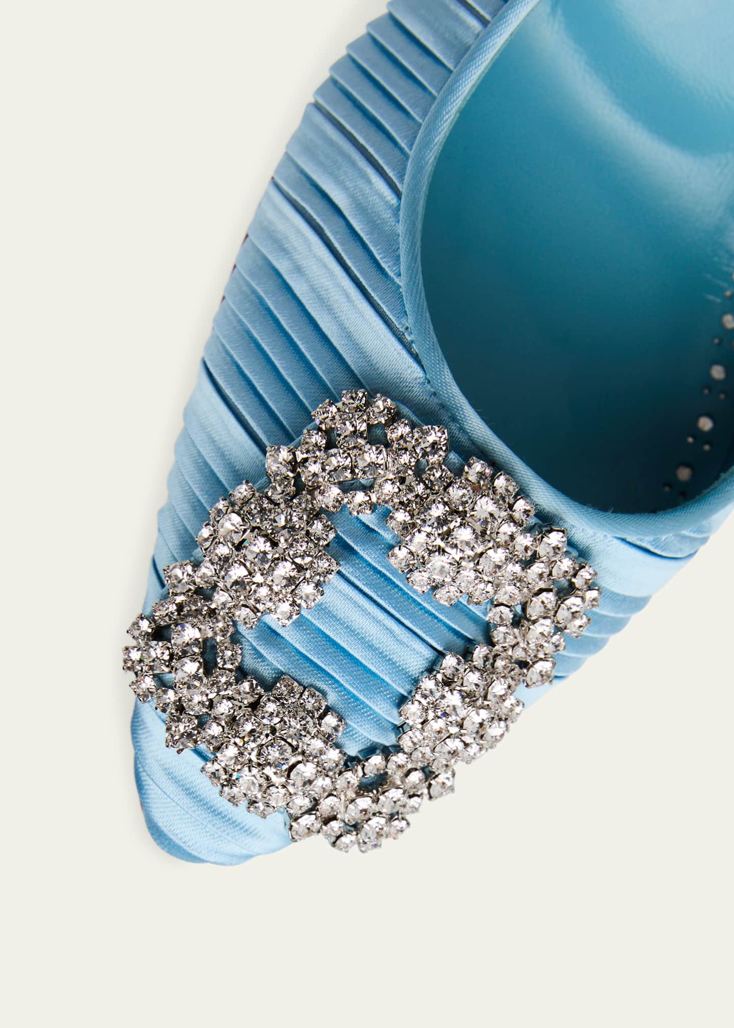 Manolo Blahnik Hangisi Pleated Satin Buckle Pumps Image 5 of 6